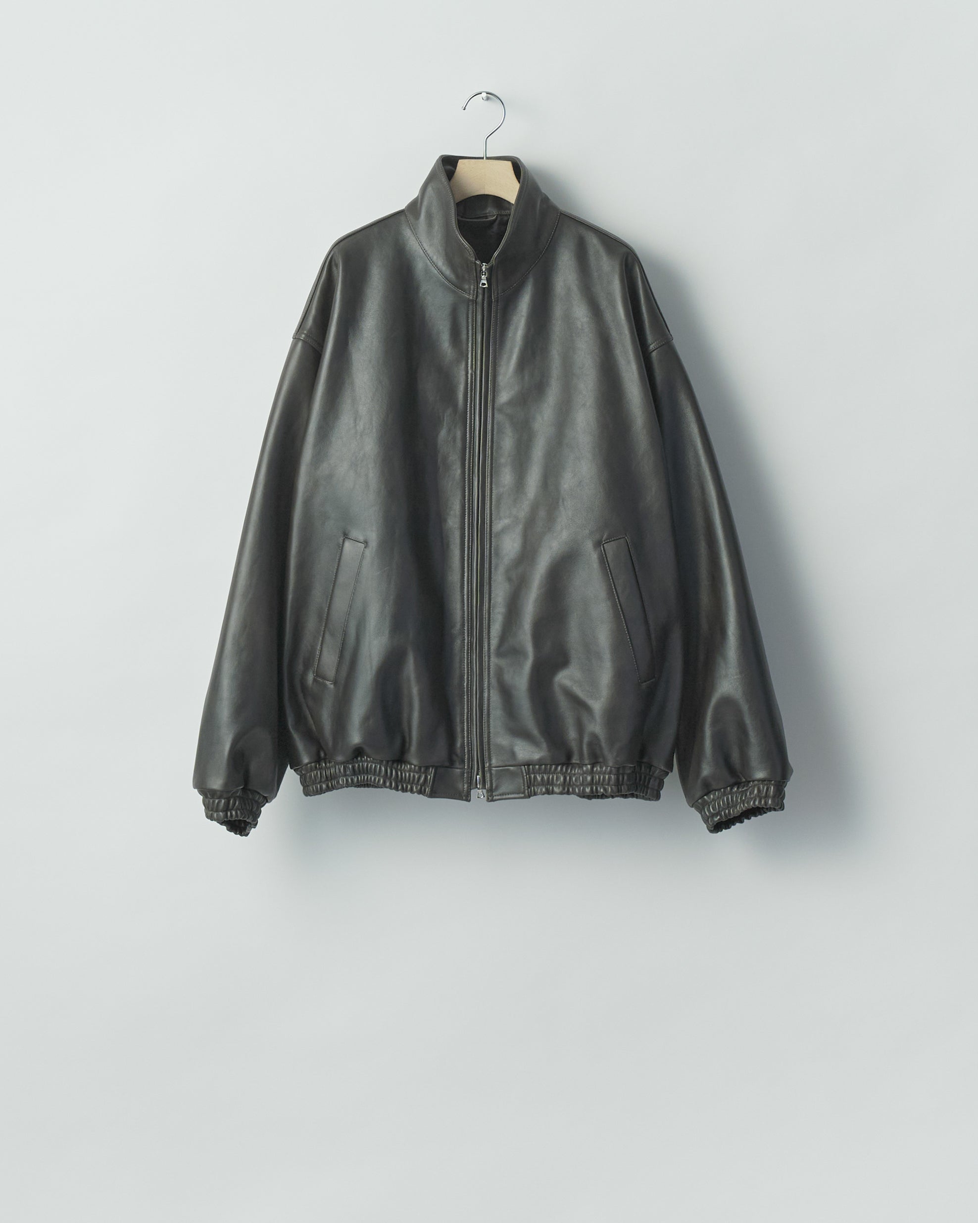 VINTAGE BLACK SHEEP LEATHER STAND COLLAR JACKET