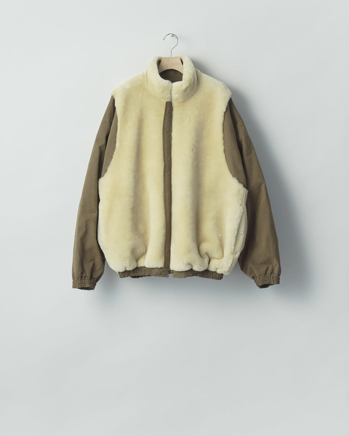 KHAKI MOUTON INNER REVERSIBLE PADDED JACKET