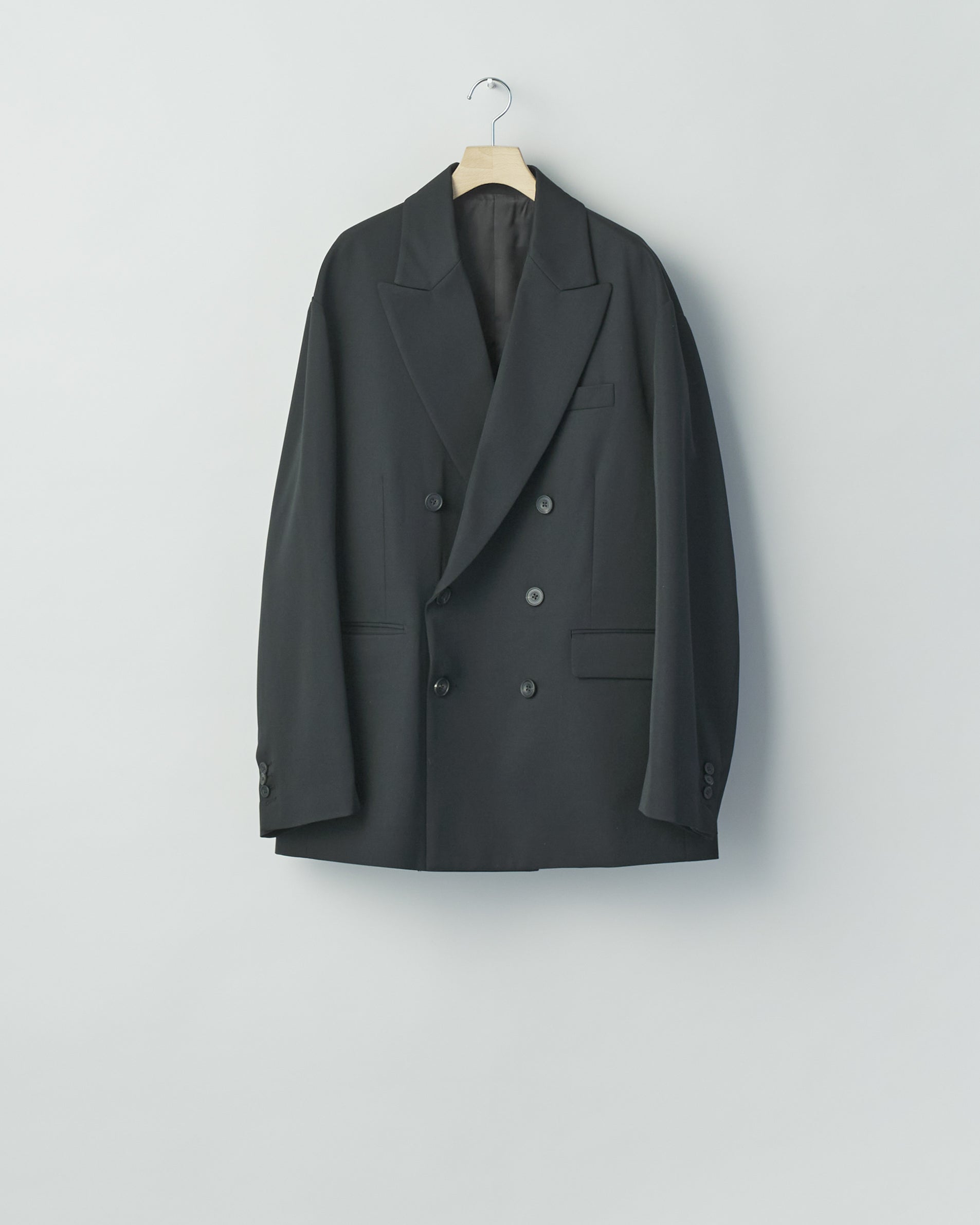 BLACK OVERSIZED DOUBLE BREASTED JACKET