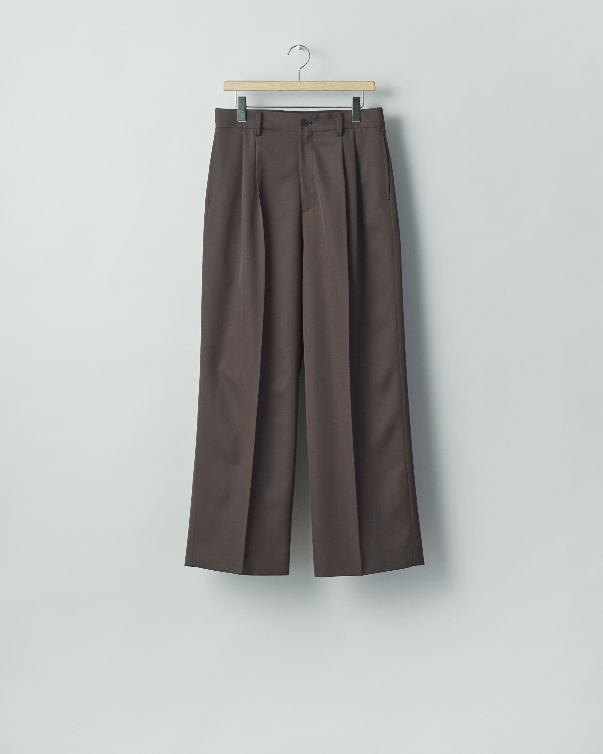 GREY KHAKI LONG WIDE TROUSERS