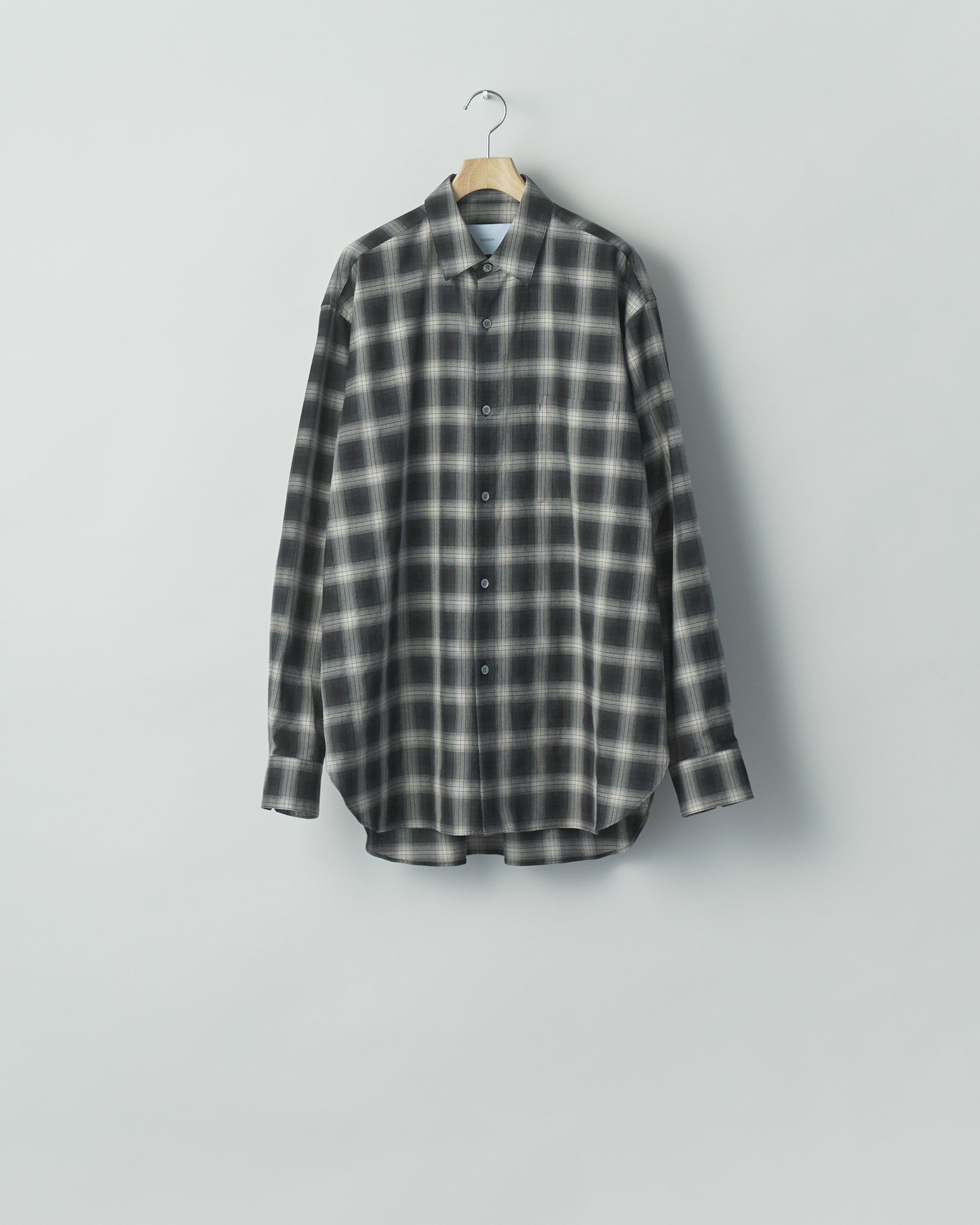 BLACK OMBRE COTTON VISCOSE OVERSIZED LS SHIRT