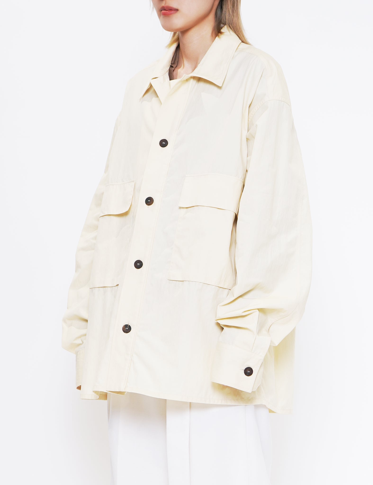 DOVE SPORTY COTTON POCKET ASAGO OVERSHIRT