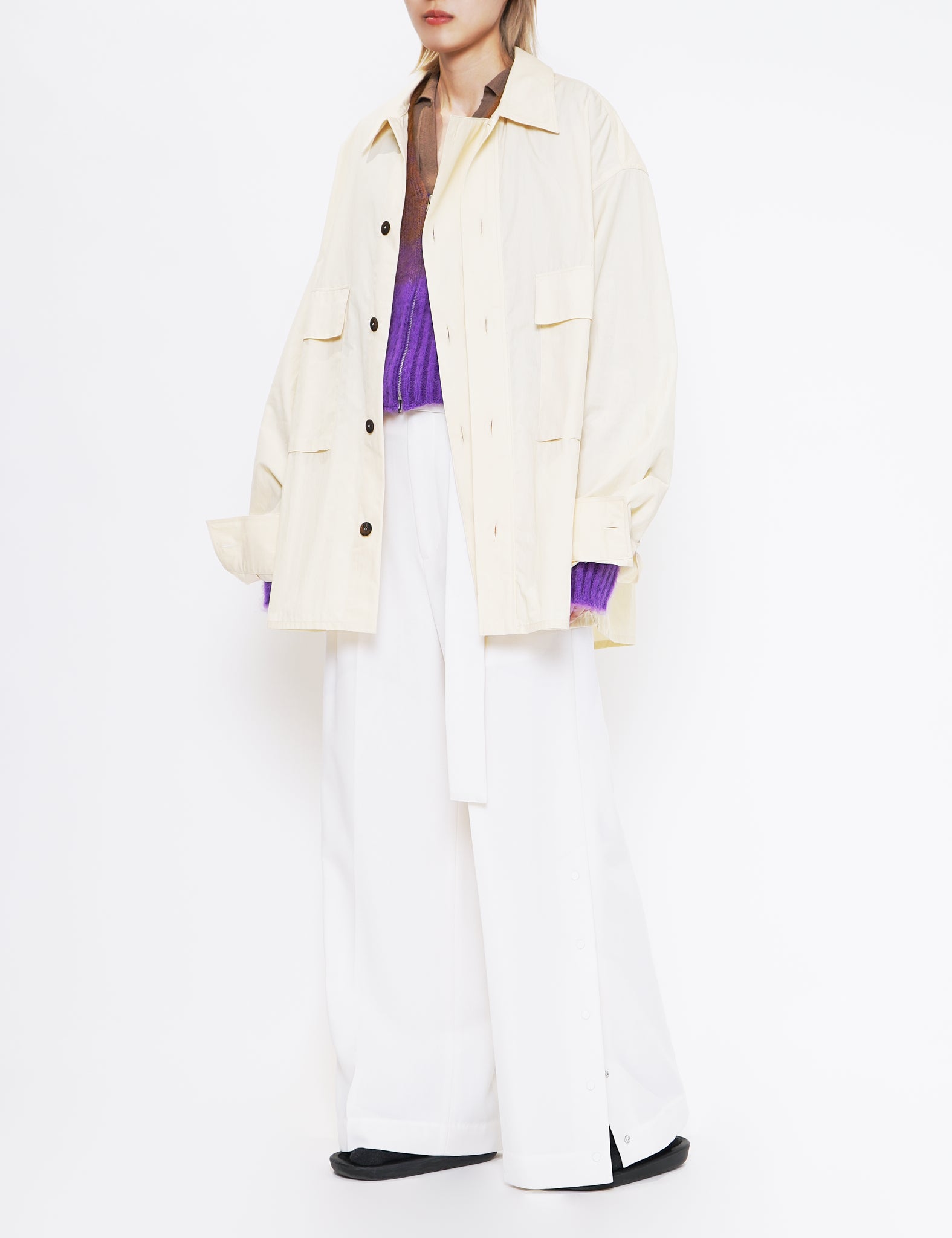DOVE SPORTY COTTON POCKET ASAGO OVERSHIRT