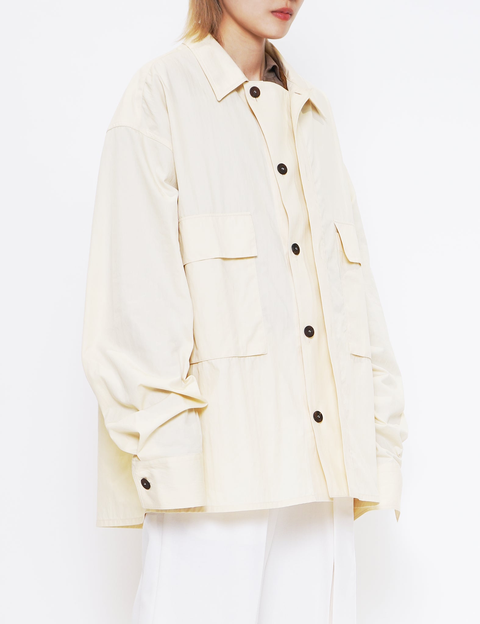 DOVE SPORTY COTTON POCKET ASAGO OVERSHIRT