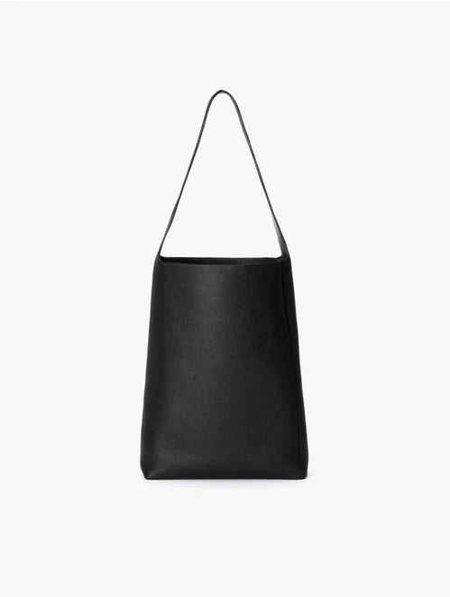 BLACK COW LEATHER SHOULDER BAG M PG02