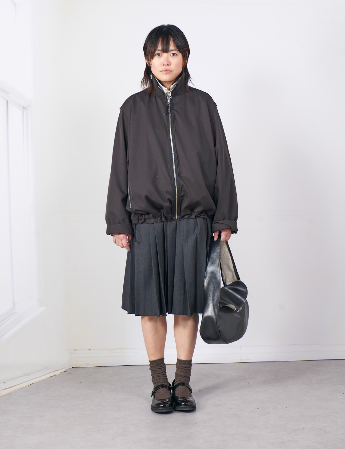 DARK BROWN WOOL TRACK JACKET