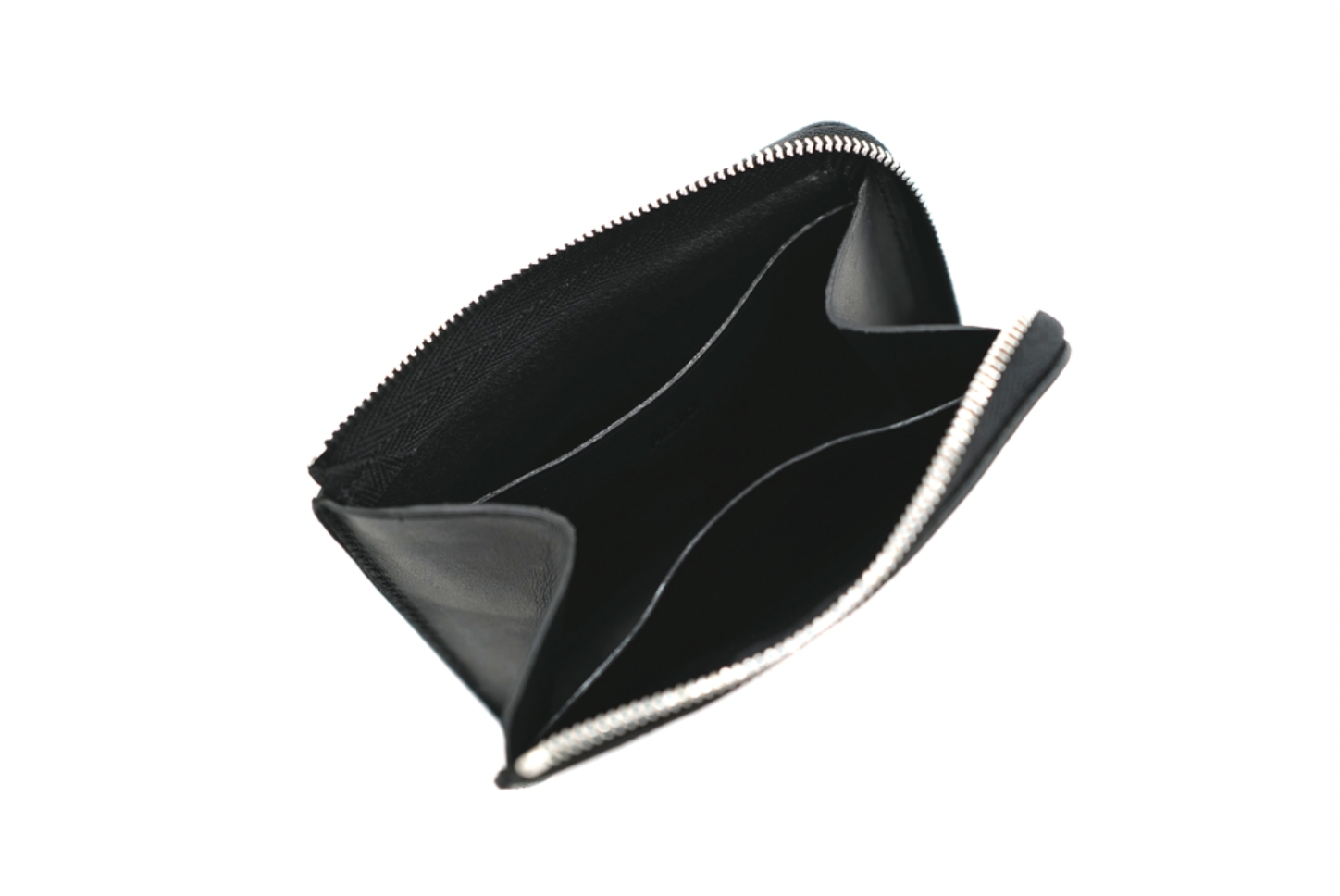 MATTE BLACK COW LEATHER L-SHAPED WALLET S VT19