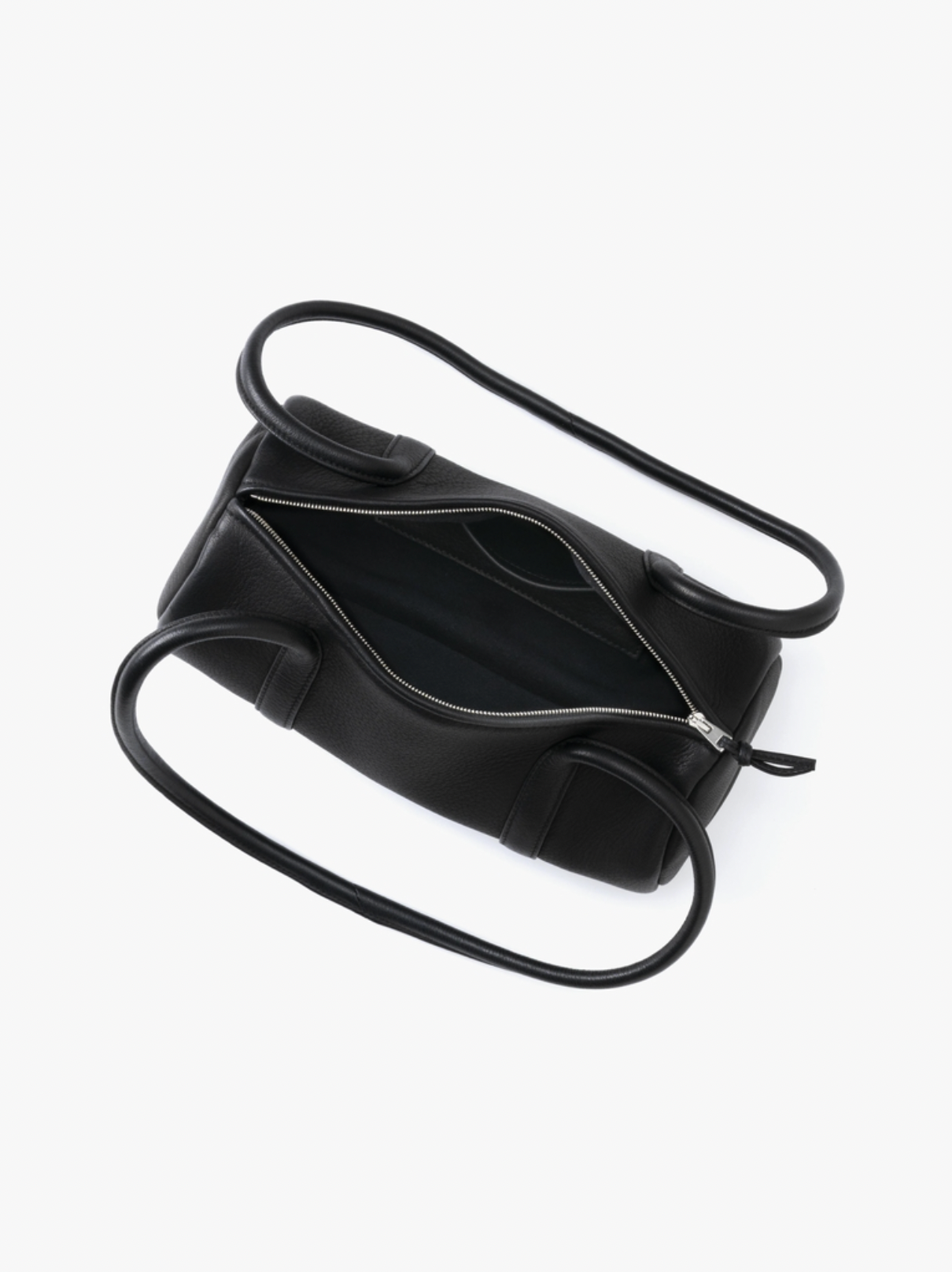BLACK DEER LEATHER CYLINDER BOSTON LONG HANDLE BAG DA128