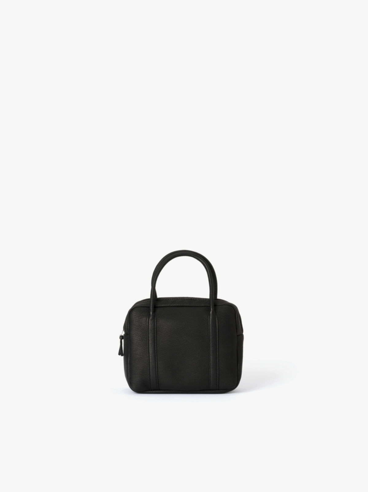 Aeta BLACK DEER LEATHER SQUARE BOSTON BAG S DA105