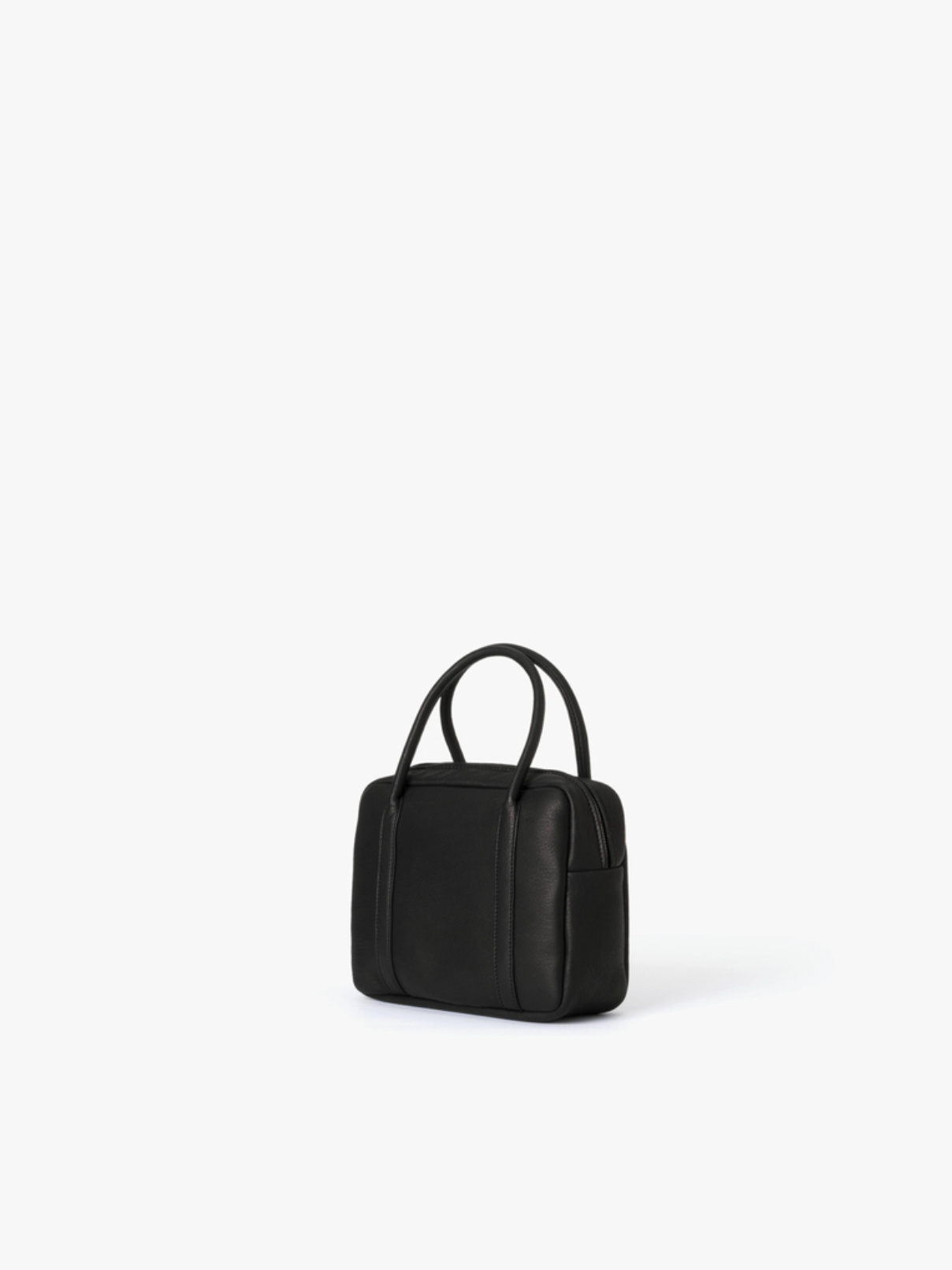 BLACK DEER LEATHER SQUARE BOSTON BAG S DA105
