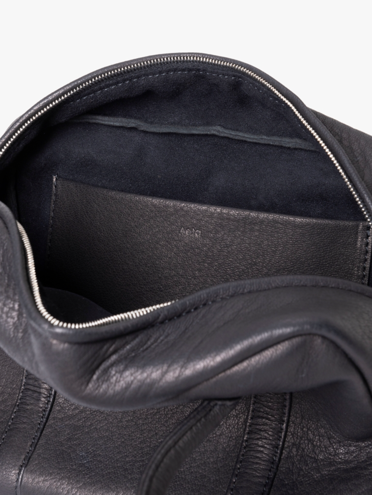 BLACK DEER LEATHER SQUARE BOSTON LONG HANDLE BAG S DA107