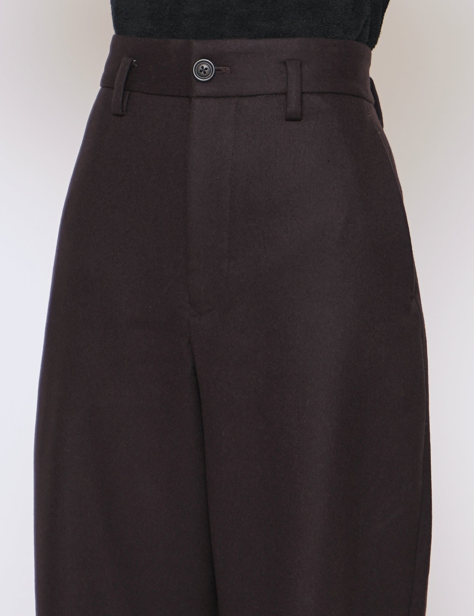 BURGUNDY WOOL WIDE PANTS