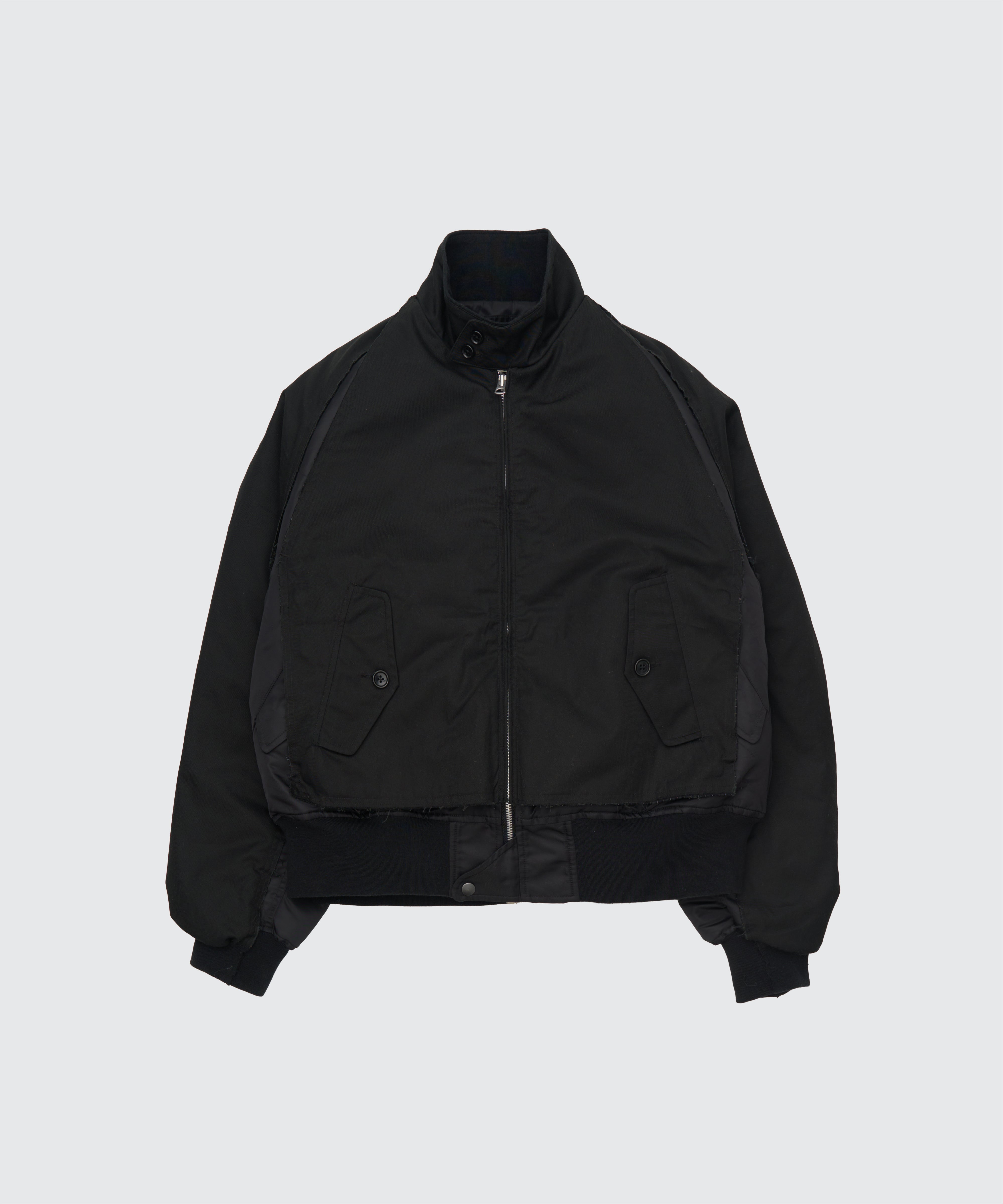 BLACK CONNECTED HARRINGTON FLIGHT JACKET