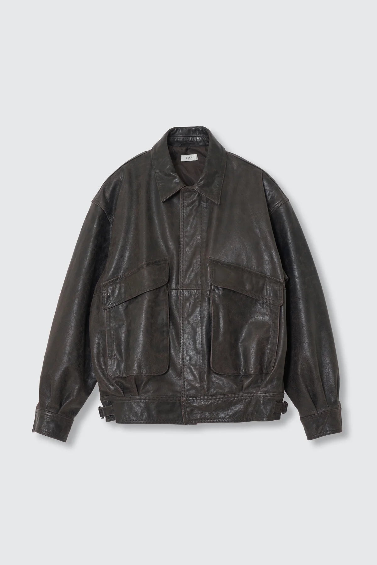 DARK BROWN COW LEATHER FLIGHT JACKET