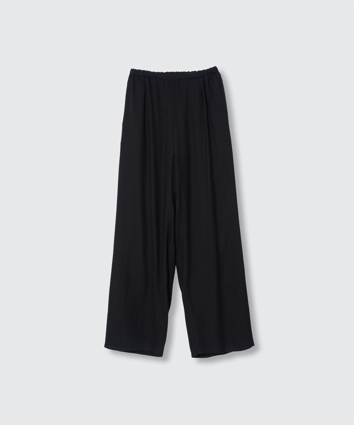BLACK FRONT FLAT 1PLEATED EASY TROUSERS
