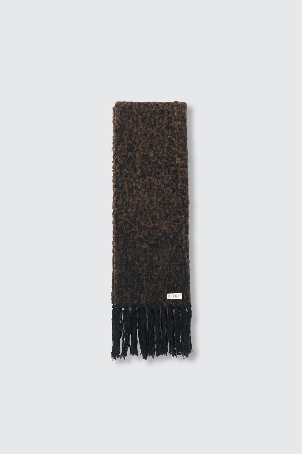 BROWN BABY ALPACA DISTRESSED GRADIENT SCARF