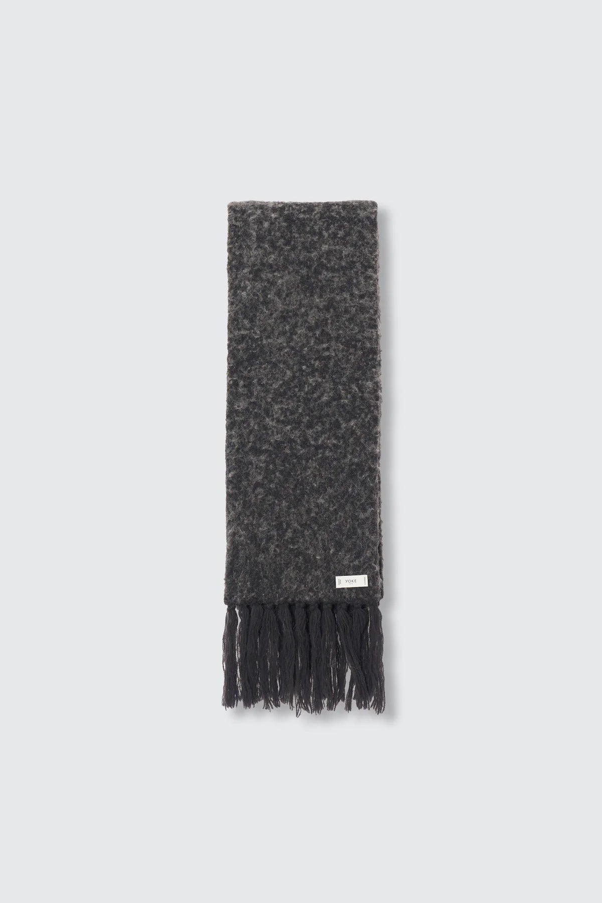 GRAY BABY ALPACA DISTRESSED GRADIENT SCARF