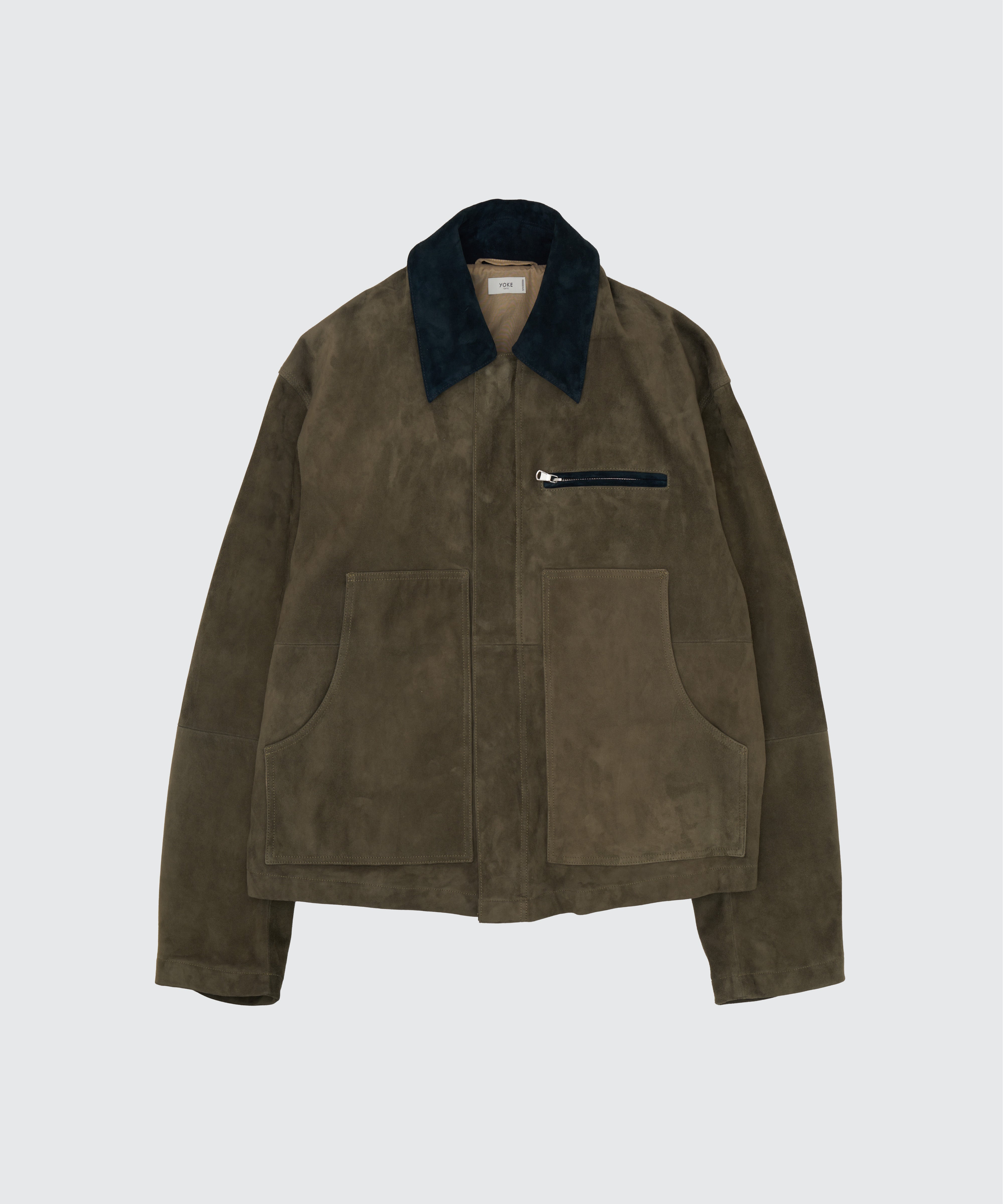 YOKE KHAKI GOAT SUEDE WORK JACKET