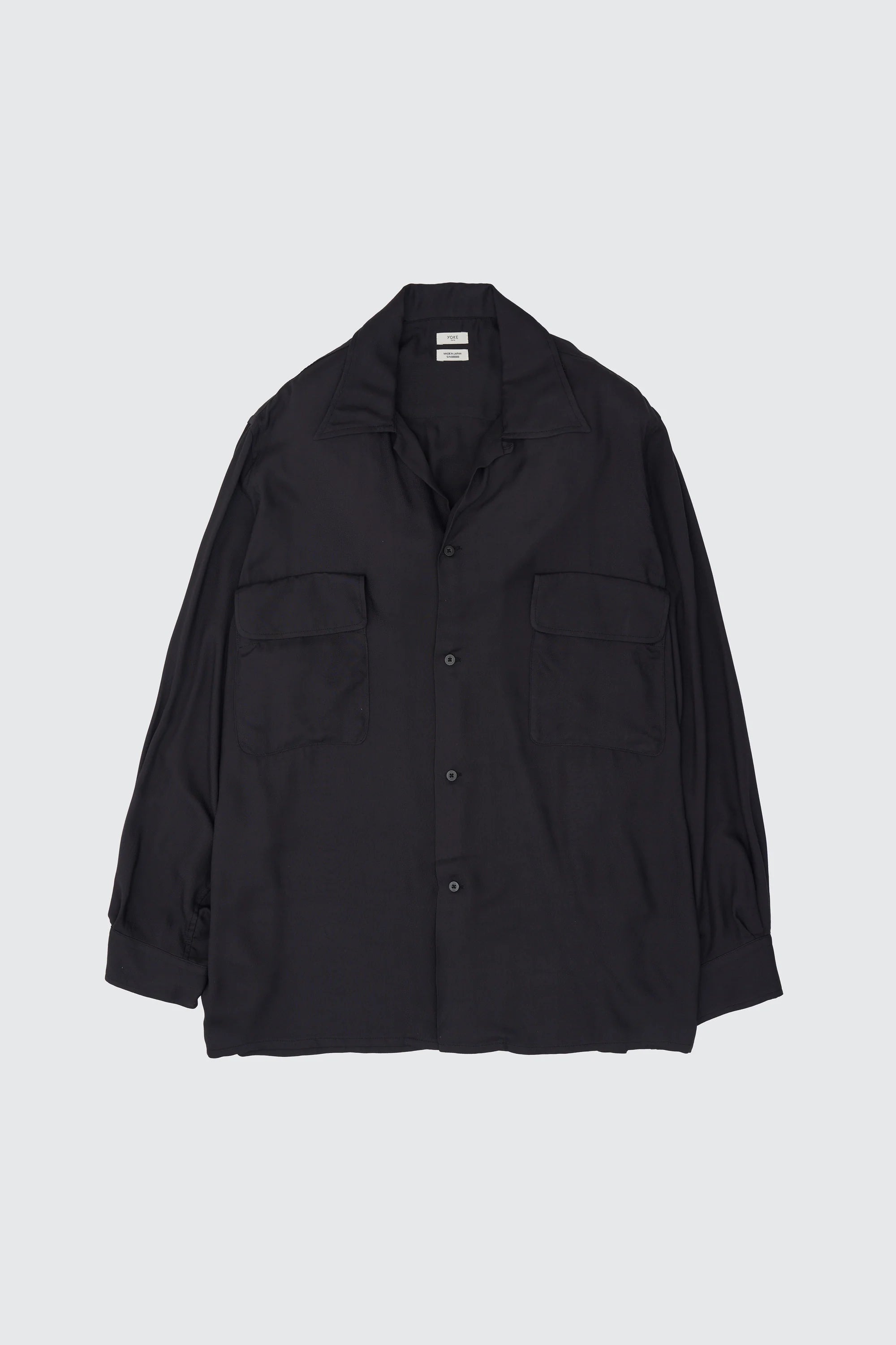 DARK NAVY MODAL DOUBLE POCKET OPEN COLLAR SHIRT