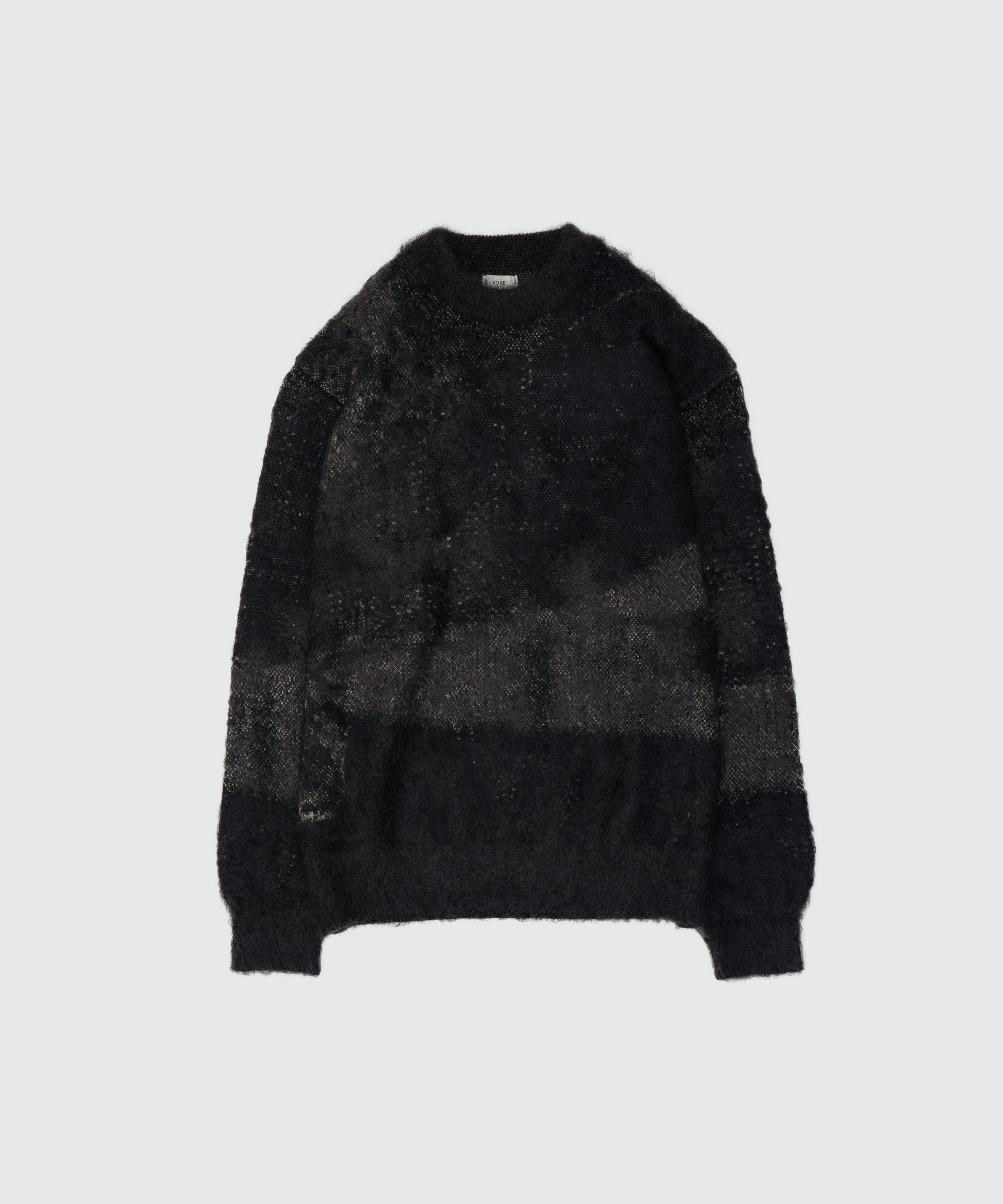 YOKE BLACK ABSTRACT JAQUARD MOHAIR SWEATER