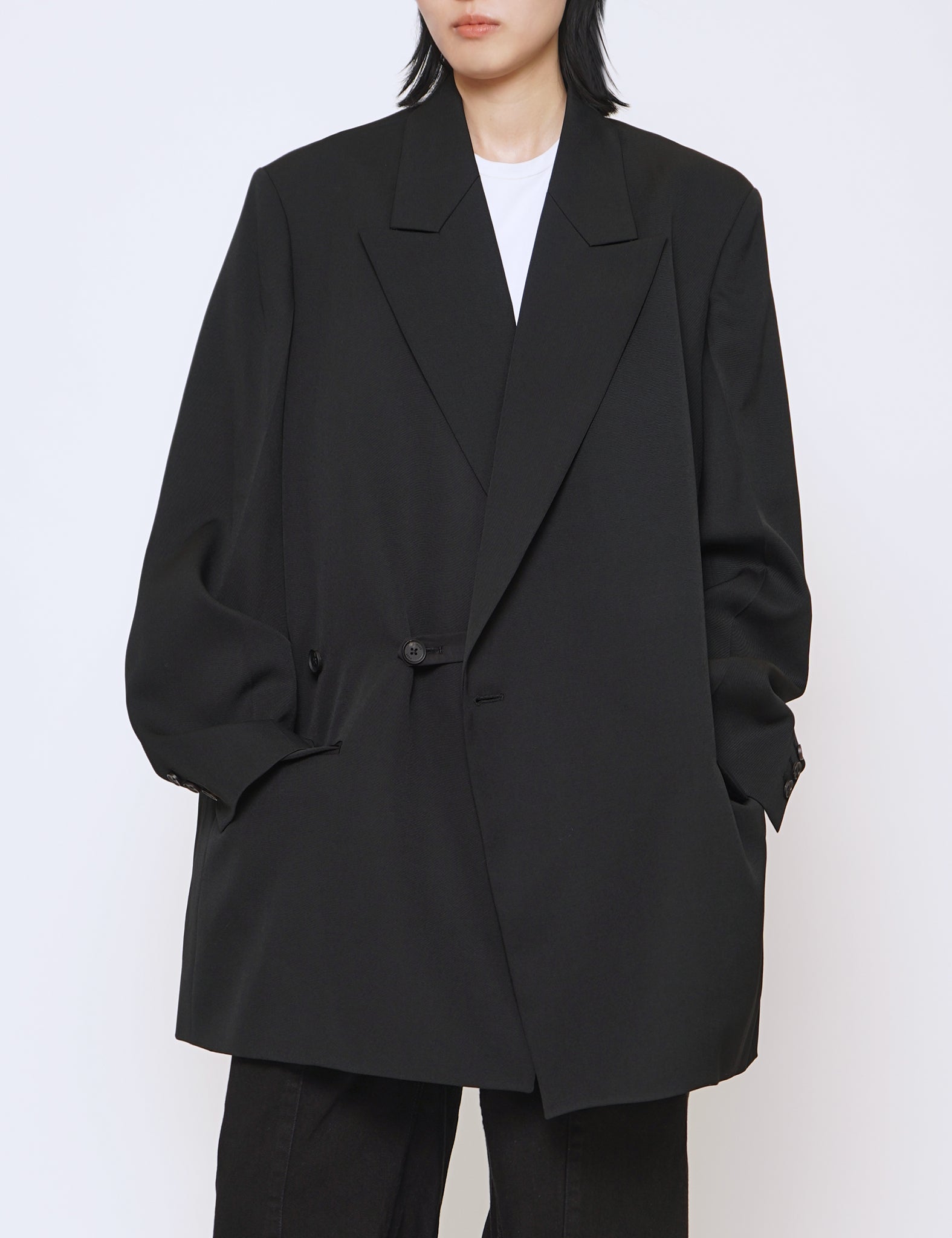 BLACK DOUBLE BREASTED JACKET