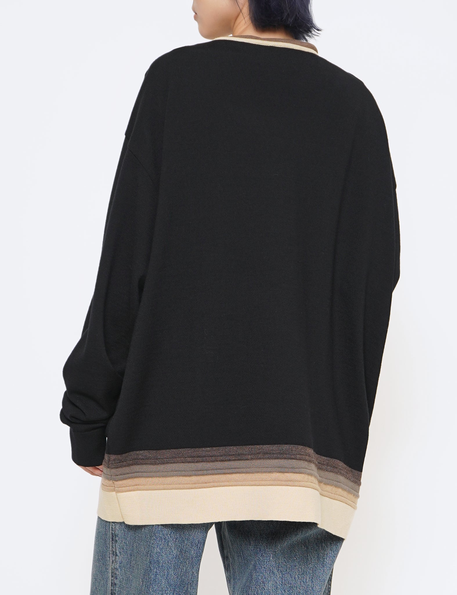 BLACK FRONT ZIP CARDIGAN