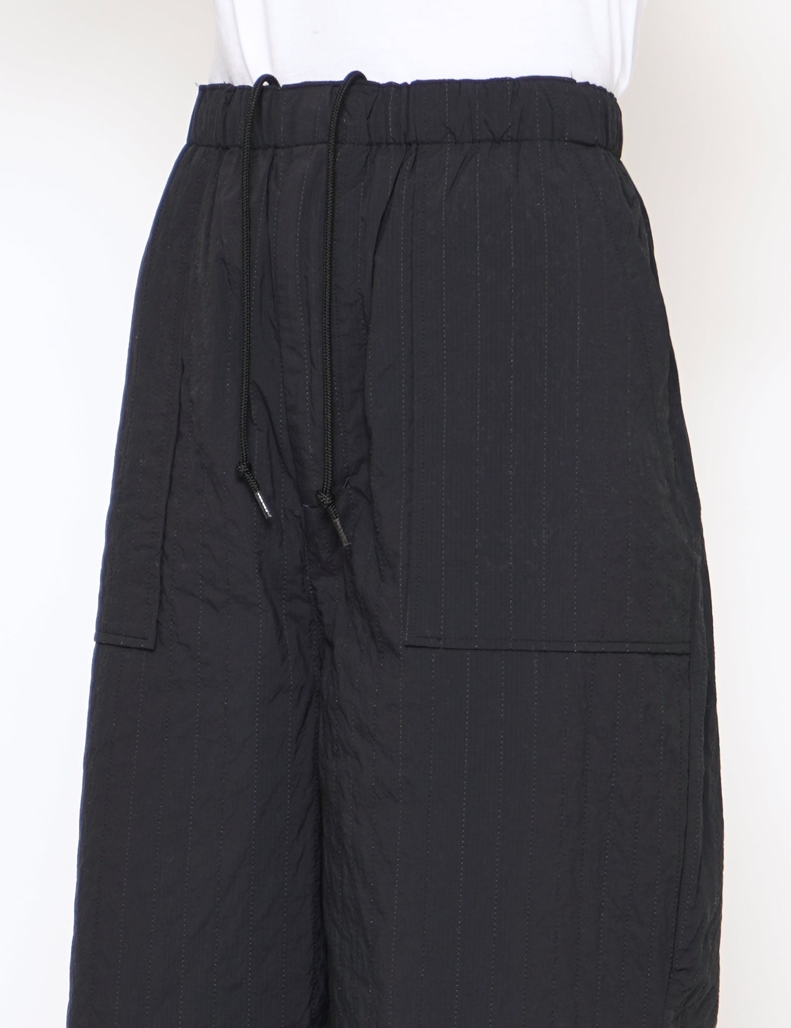 BLACK QUILTED BAKER EASY PANTS