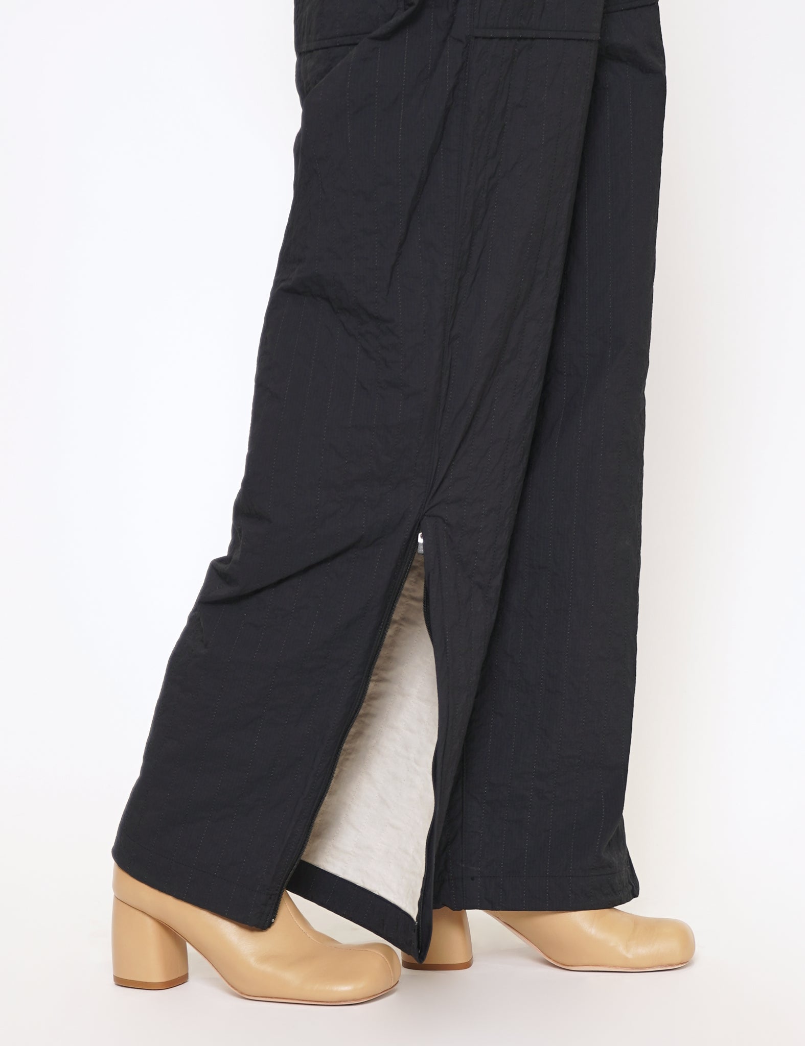 BLACK QUILTED BAKER EASY PANTS