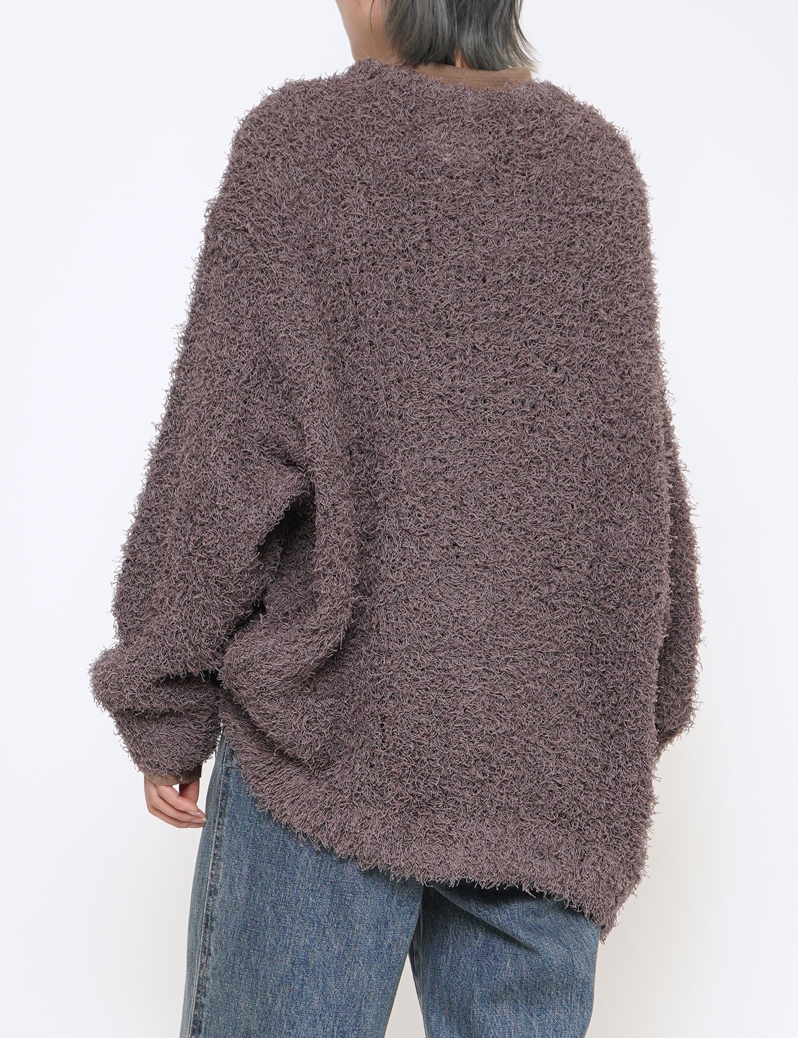 DUSTY PURPLE BUSHY COTTON CARDIGAN