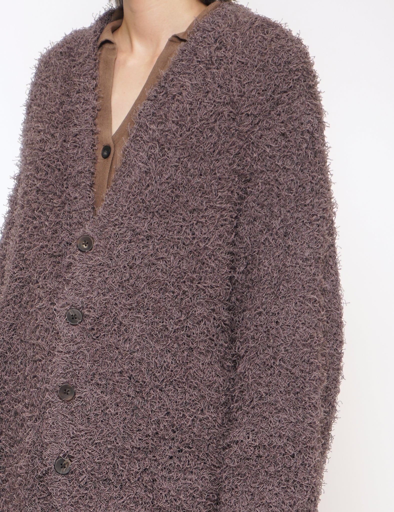 DUSTY PURPLE BUSHY COTTON CARDIGAN