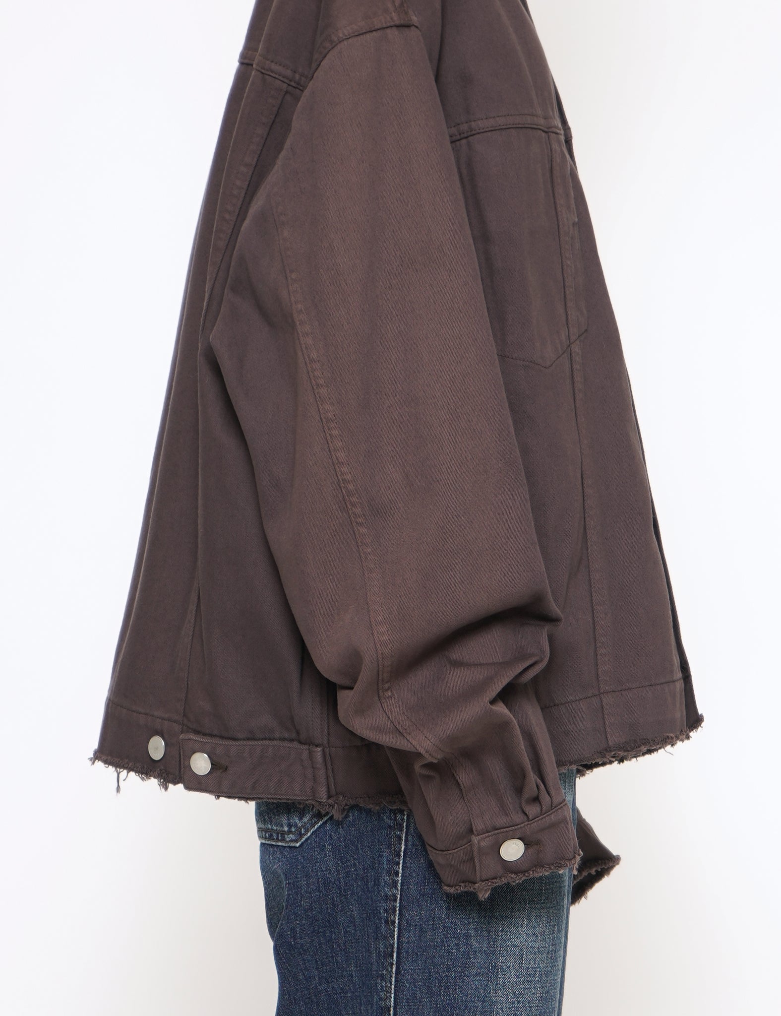 DUSTY PURPLE CUT-OFF WIDE DENIM TRUCKER JACKET