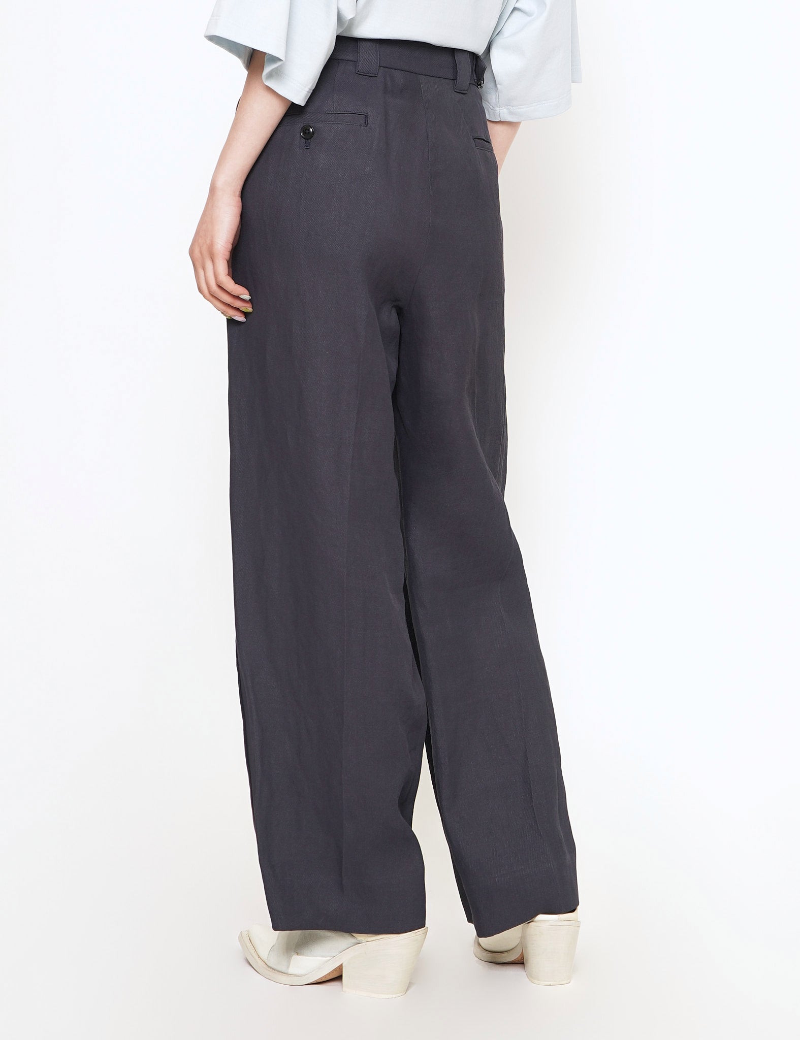 NAVY PAPER KERSEY FRENCH GURKHA TROUSERS