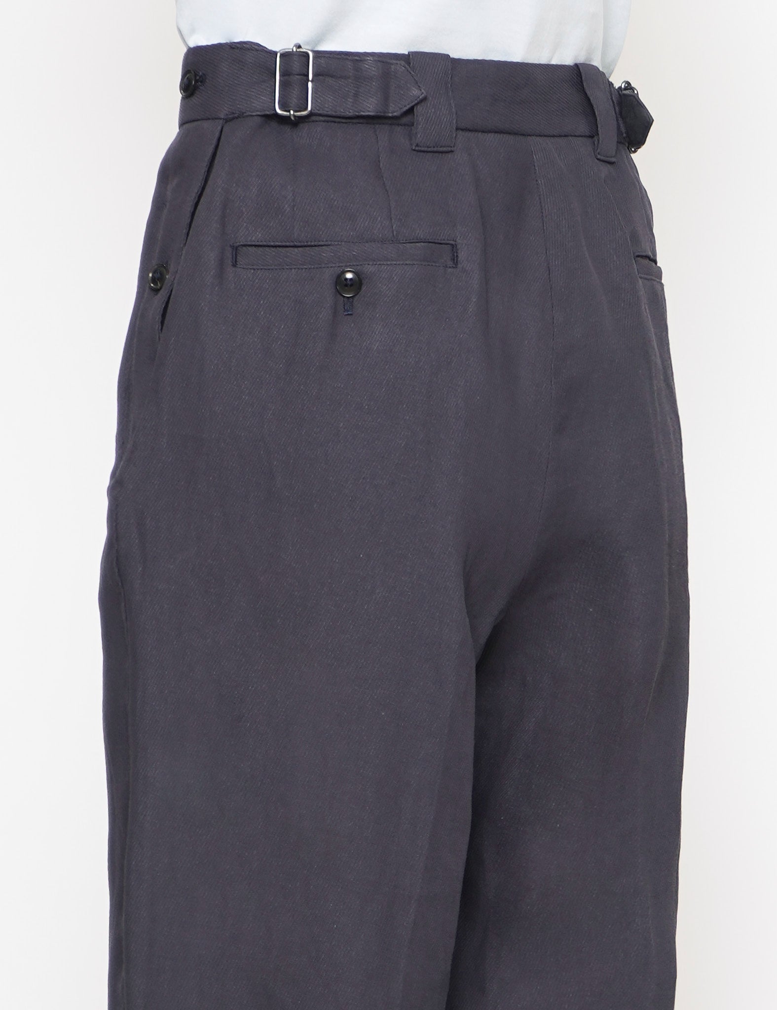 NAVY PAPER KERSEY FRENCH GURKHA TROUSERS