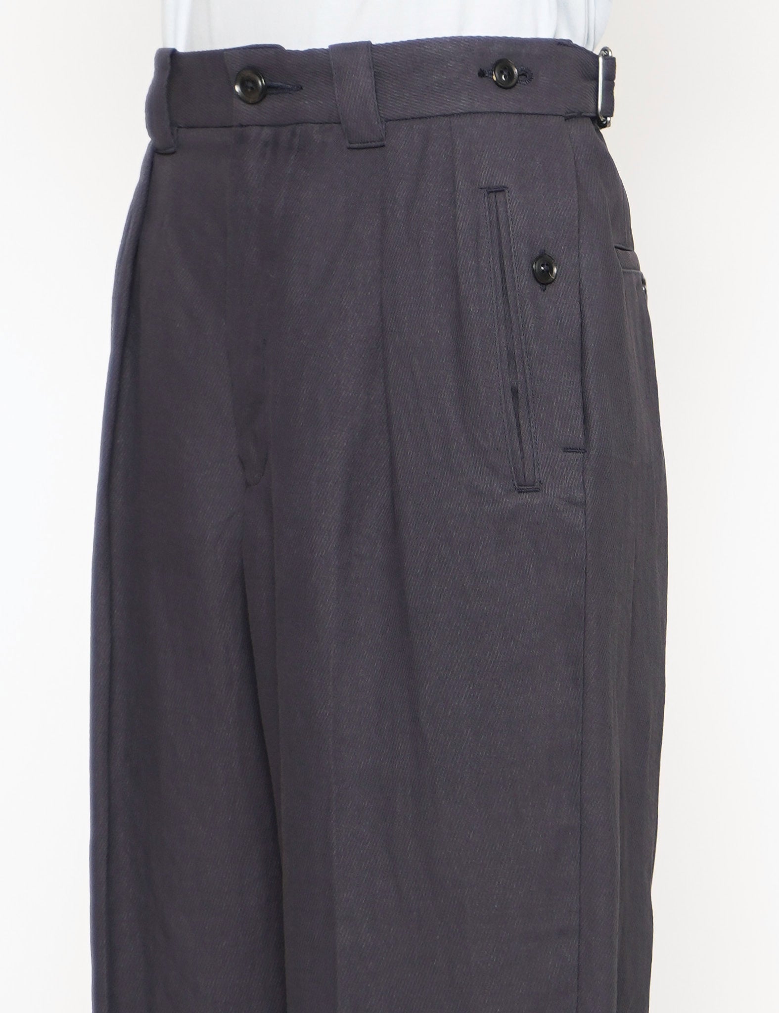 NAVY PAPER KERSEY FRENCH GURKHA TROUSERS