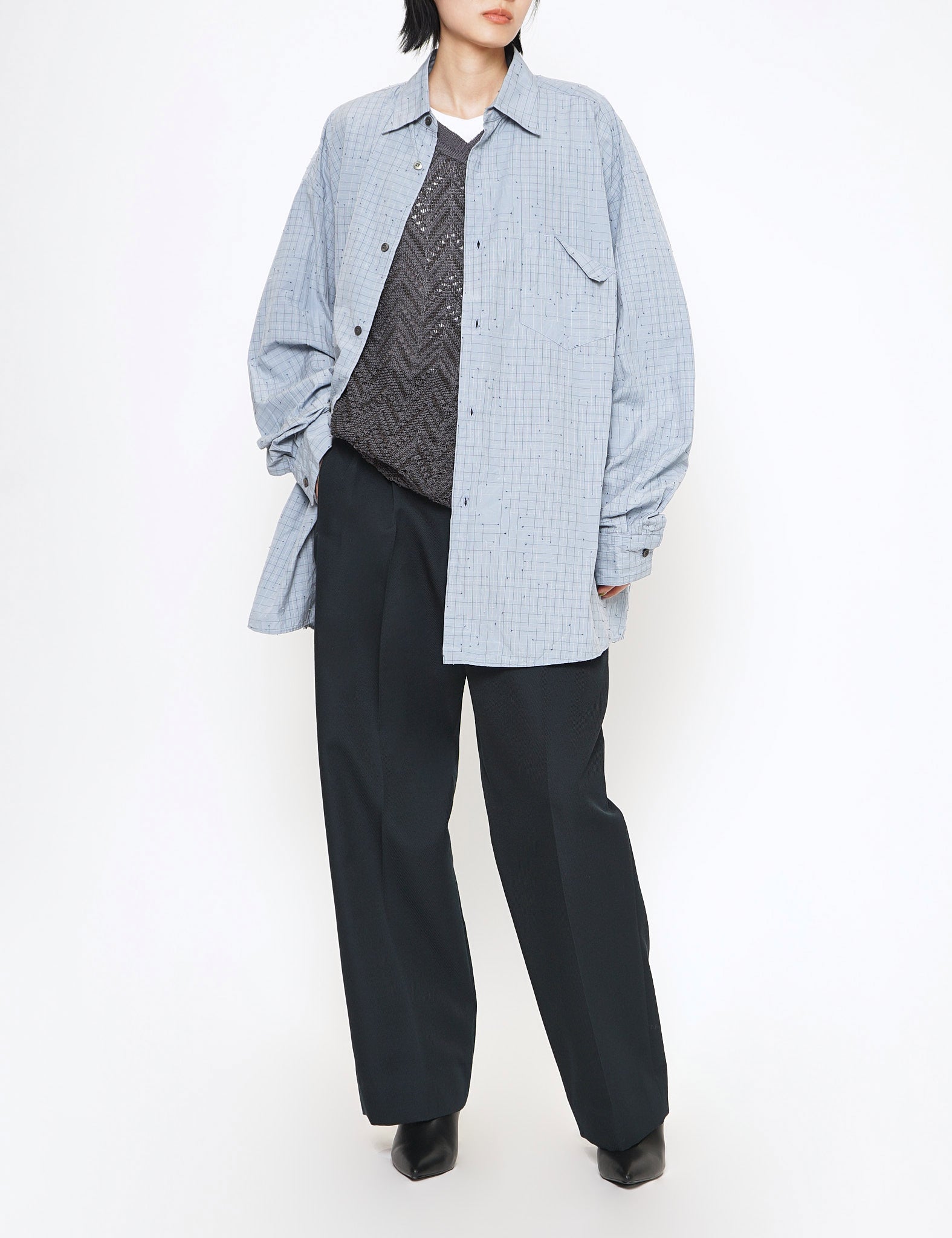 OCEAN NAVY 2TUCK WIDE GURKHA TROUSERS