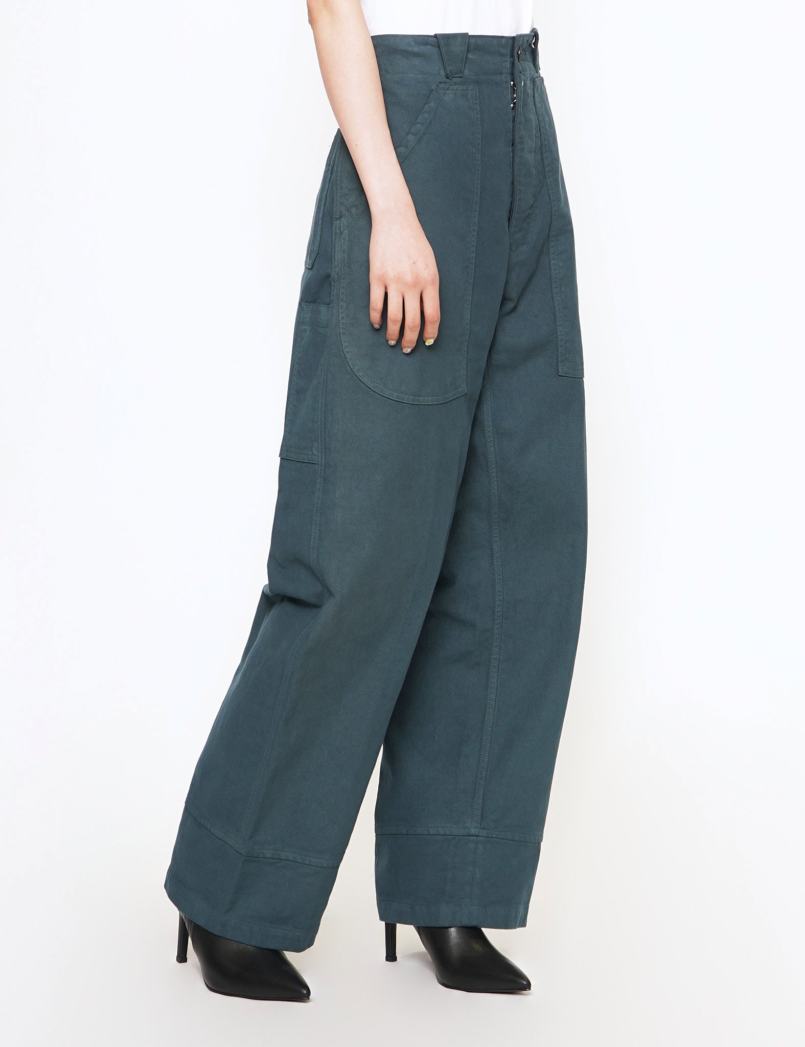 PEACOCK BLUE GARMENT DYE WORK PANTS