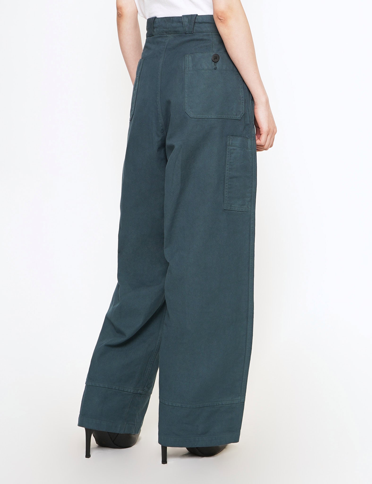 PEACOCK BLUE GARMENT DYE WORK PANTS