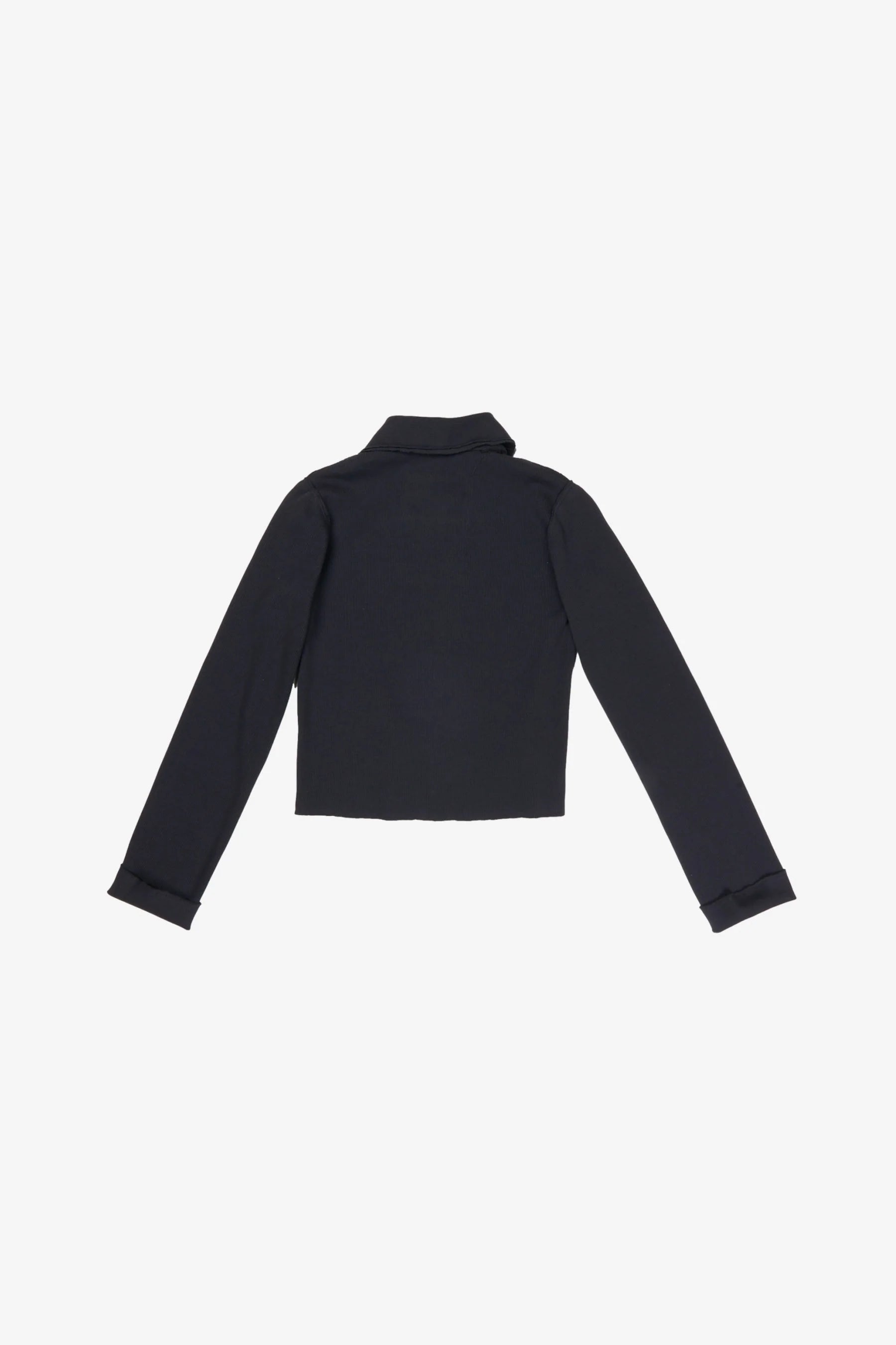 NAVY FITTED ZIP CARDIGAN