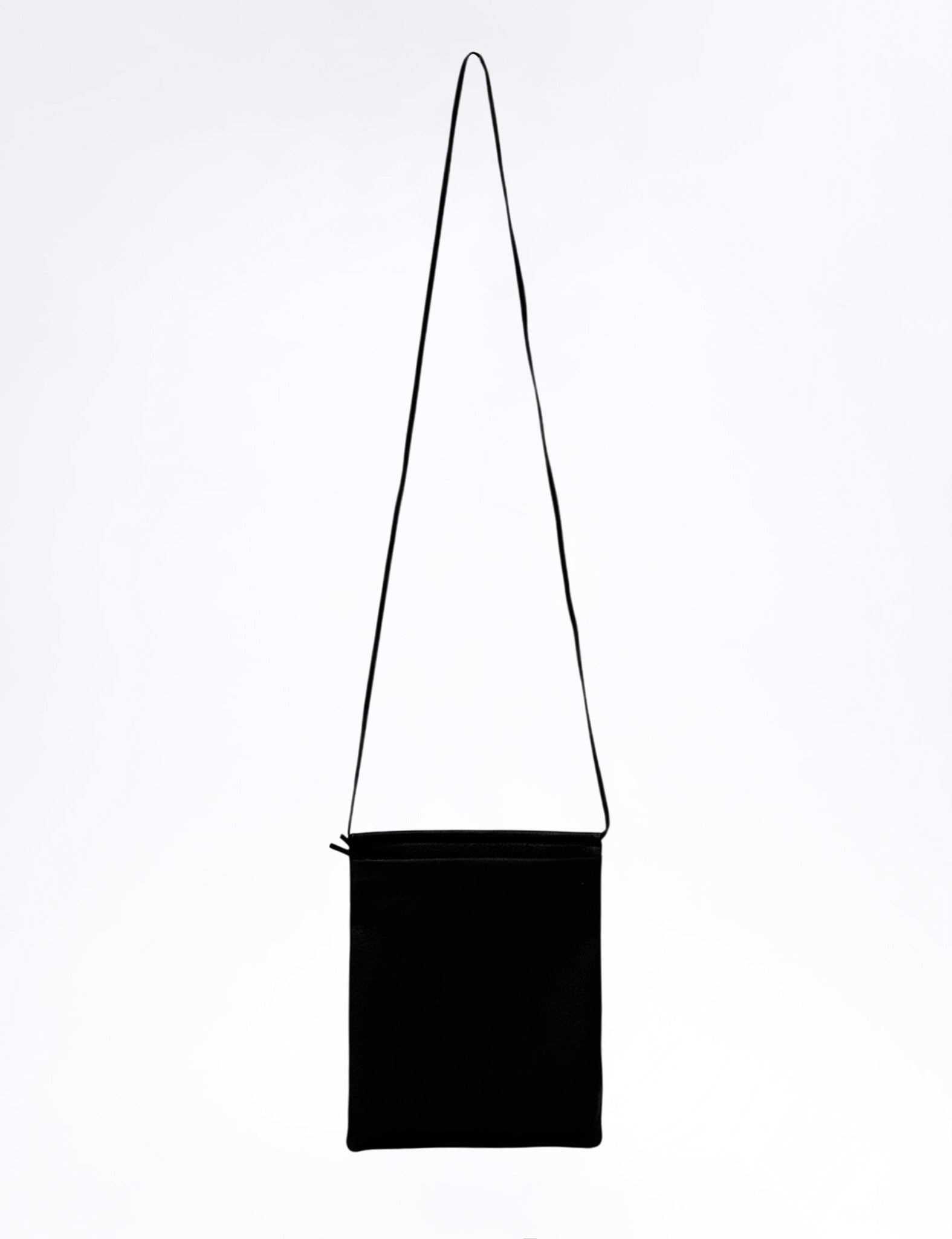 BLACK DEER LEATHER DOUBLE FACED THIN SHOULDER BAG DA73