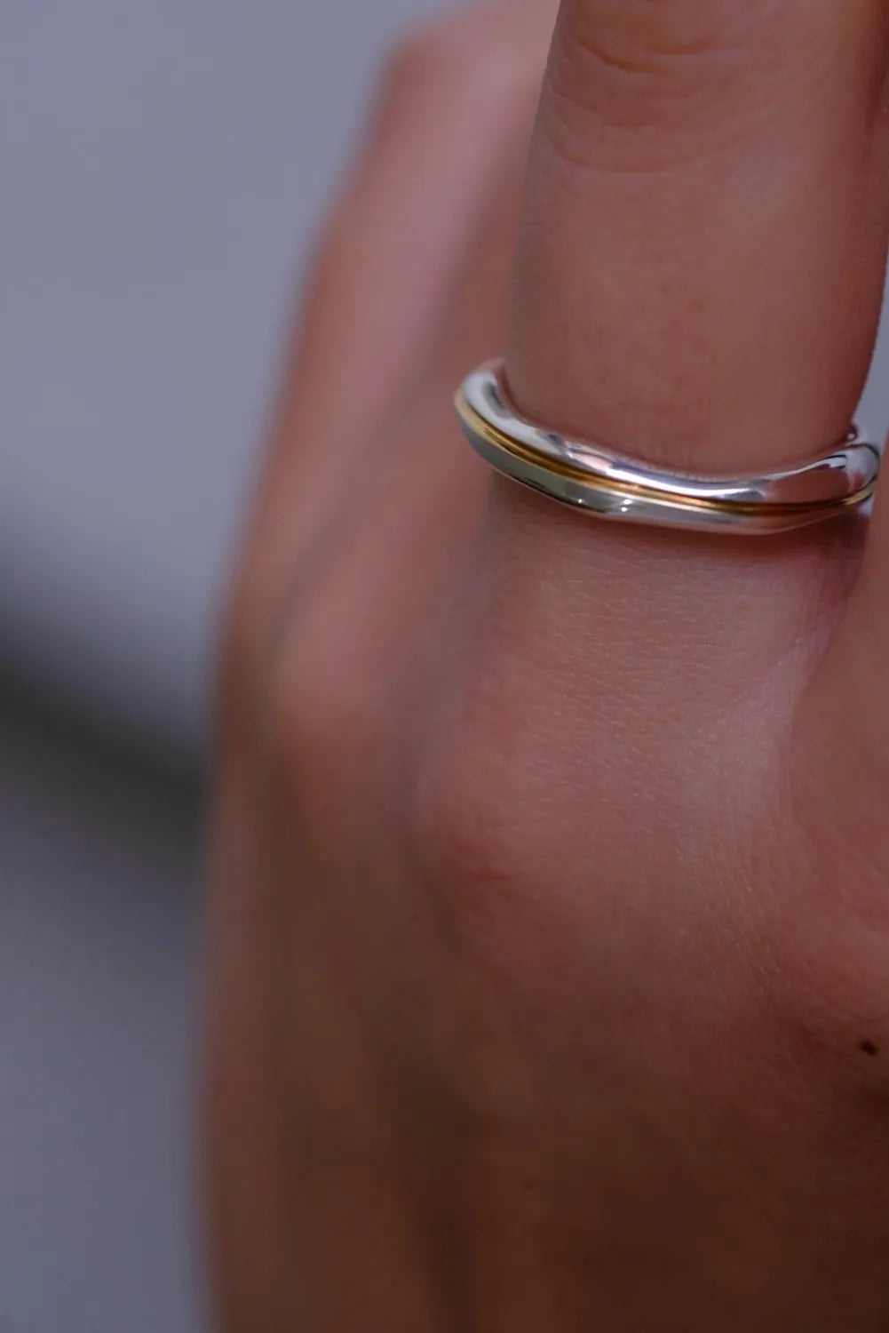 H66G Silver 925 & GOLD PLATED RING