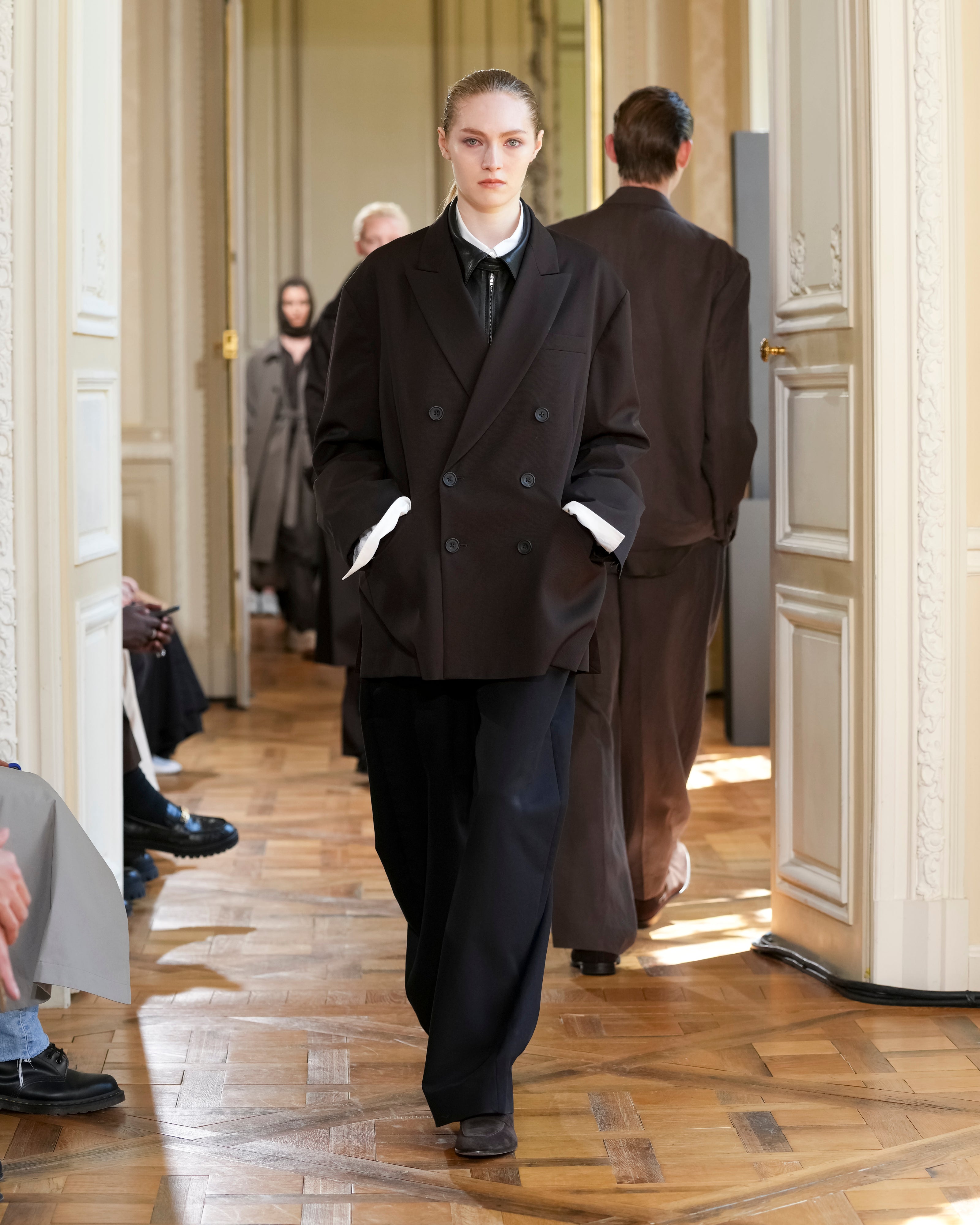 BLACK LAMBS LEATHER LIGHT ZIP JACKET