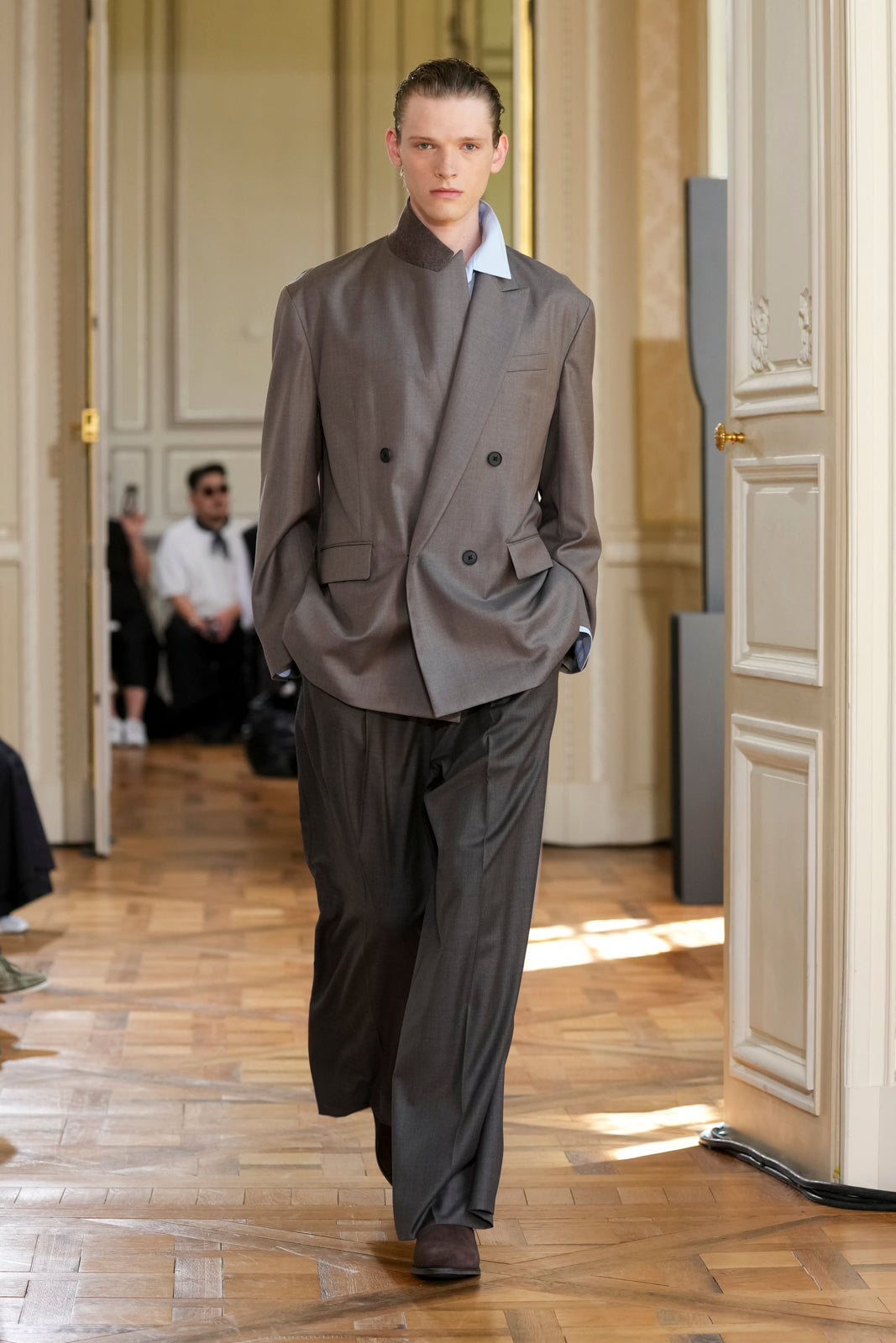 DARK BROWN EXTRA WIDE TROUSERS