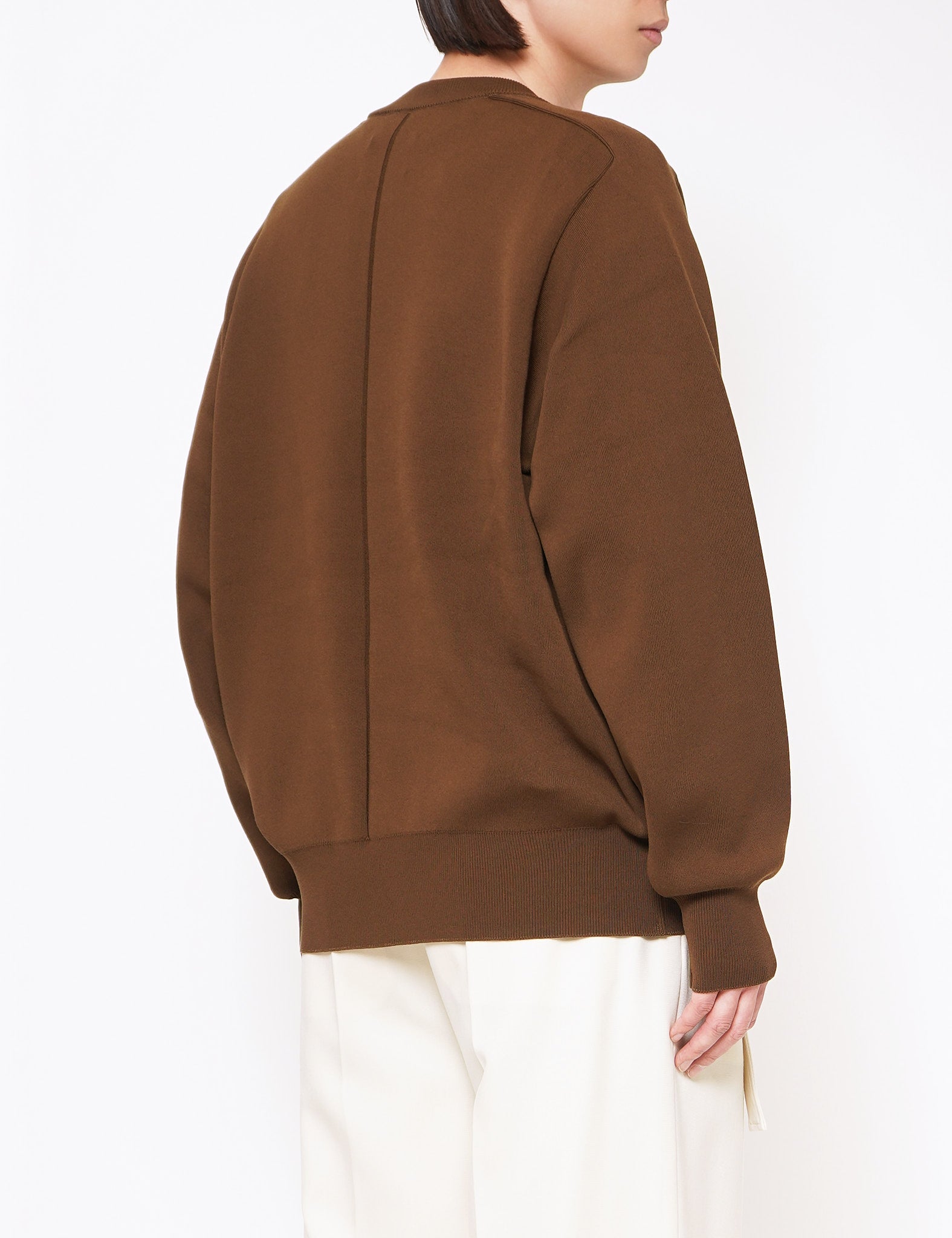 CAMEL HIGH STRETCH CREW NECK LONG SLEEVE KNIT