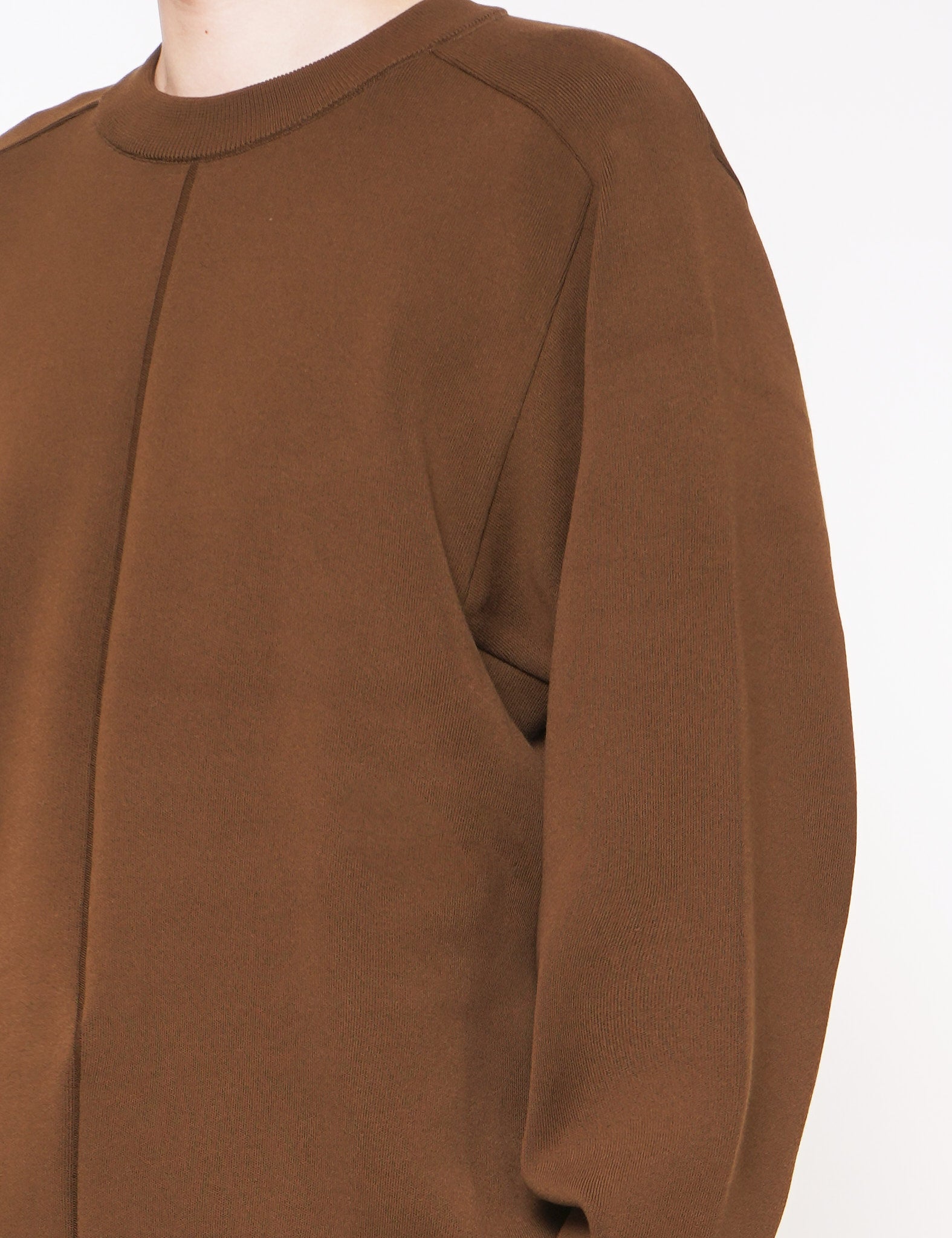 CAMEL HIGH STRETCH CREW NECK LONG SLEEVE KNIT