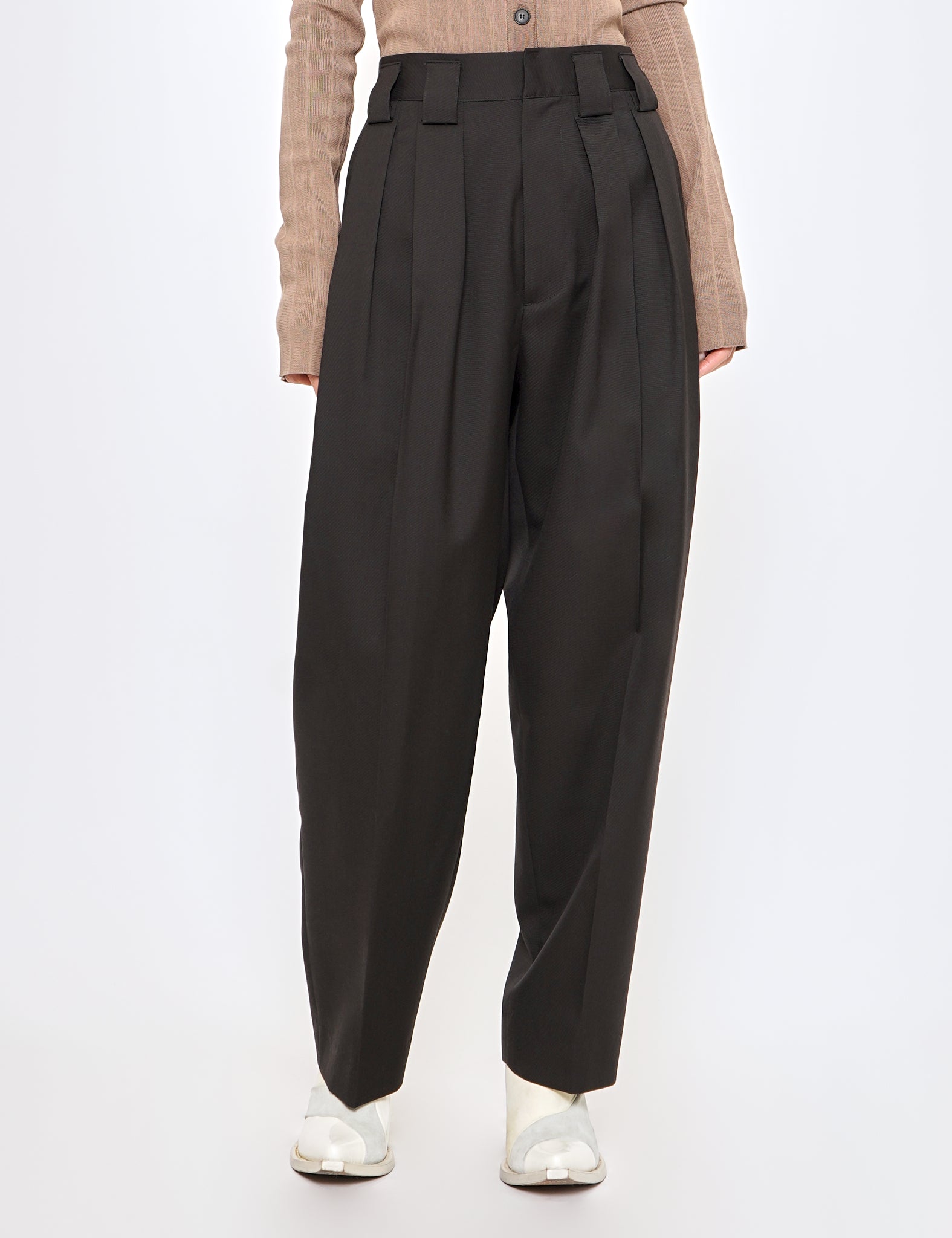 DARK CHARCOAL DOUBLE WIDE TROUSERS