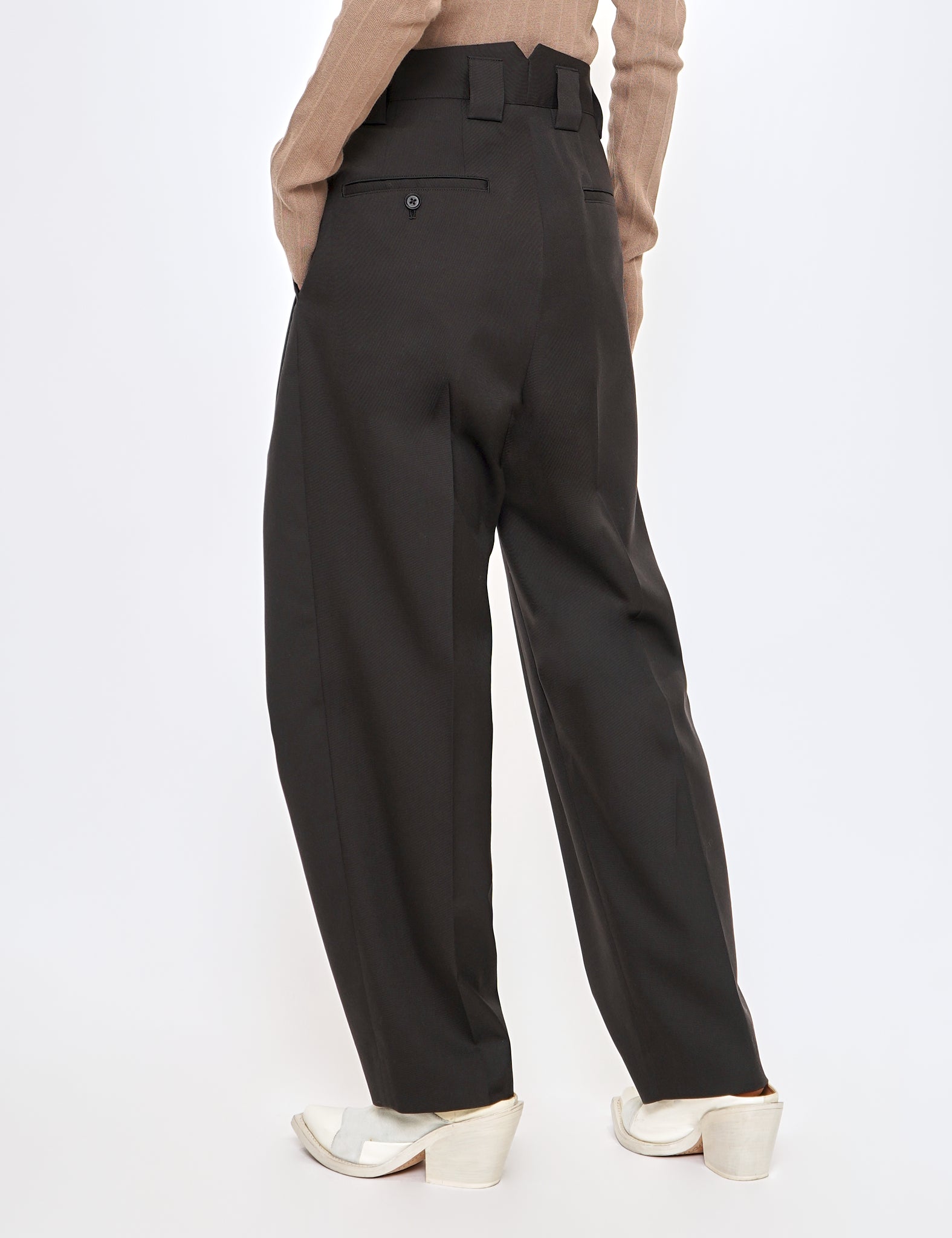 DARK CHARCOAL DOUBLE WIDE TROUSERS