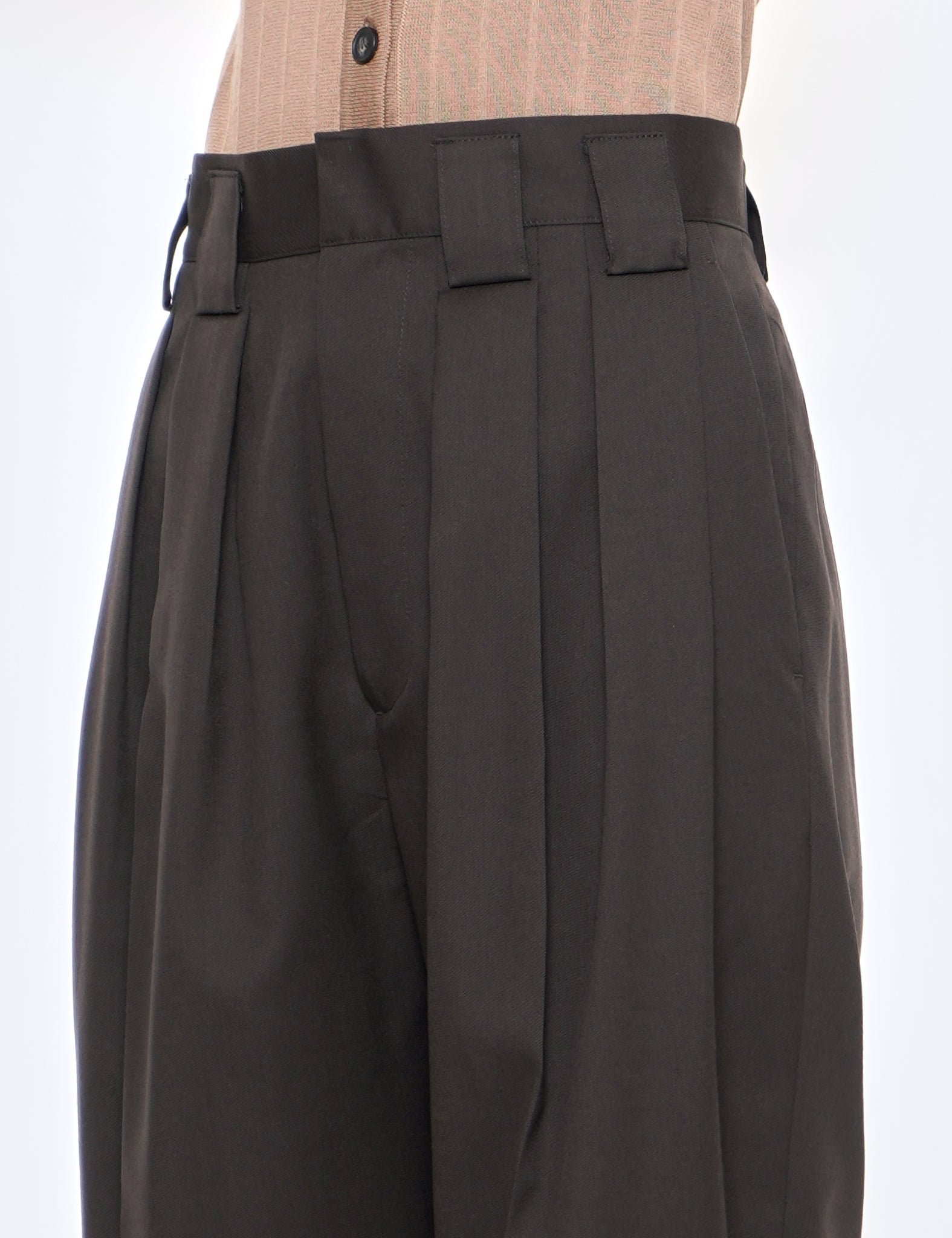 DARK CHARCOAL DOUBLE WIDE TROUSERS