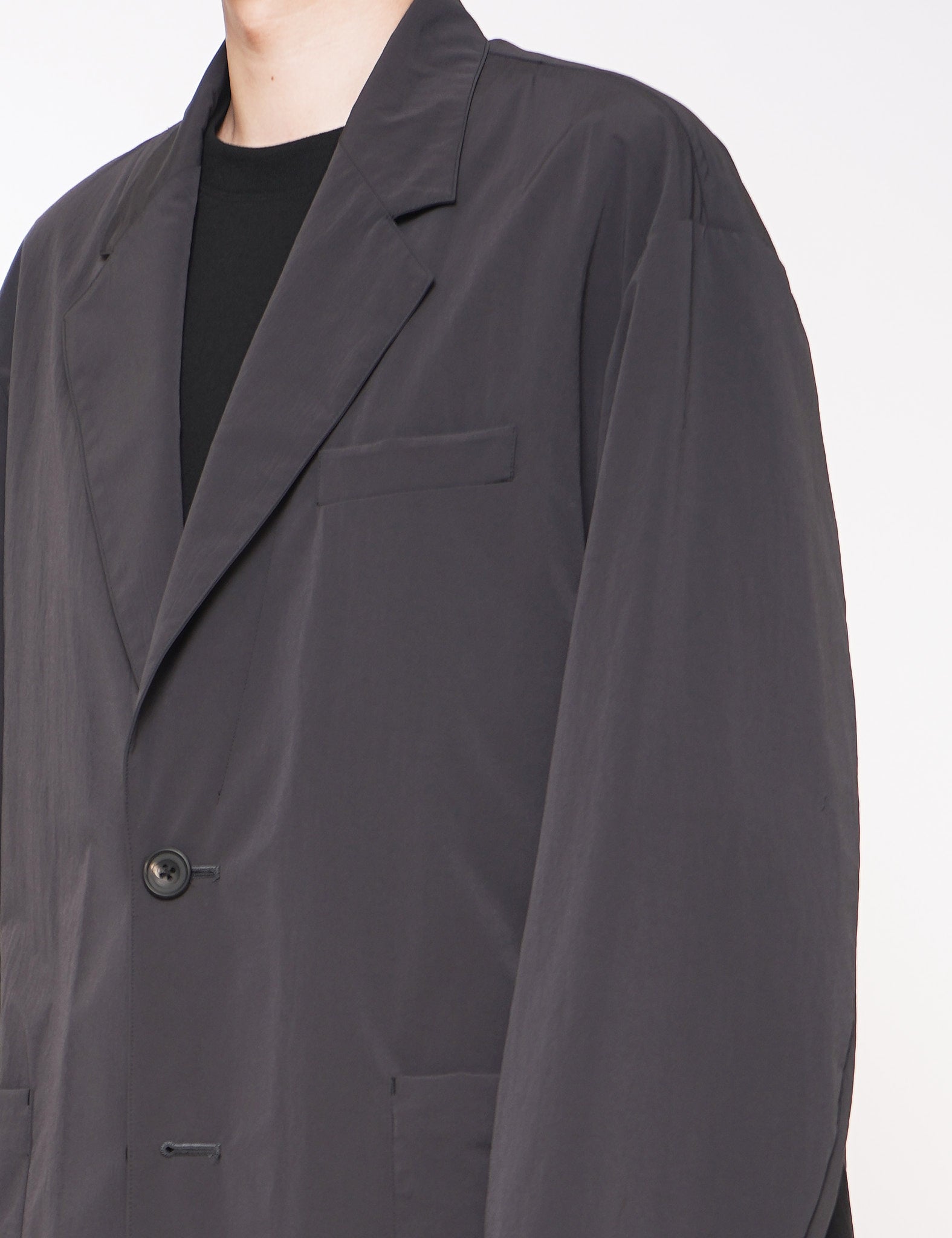 DARK GREY KHAKI WINDPROOF NYLON EASY JACKET