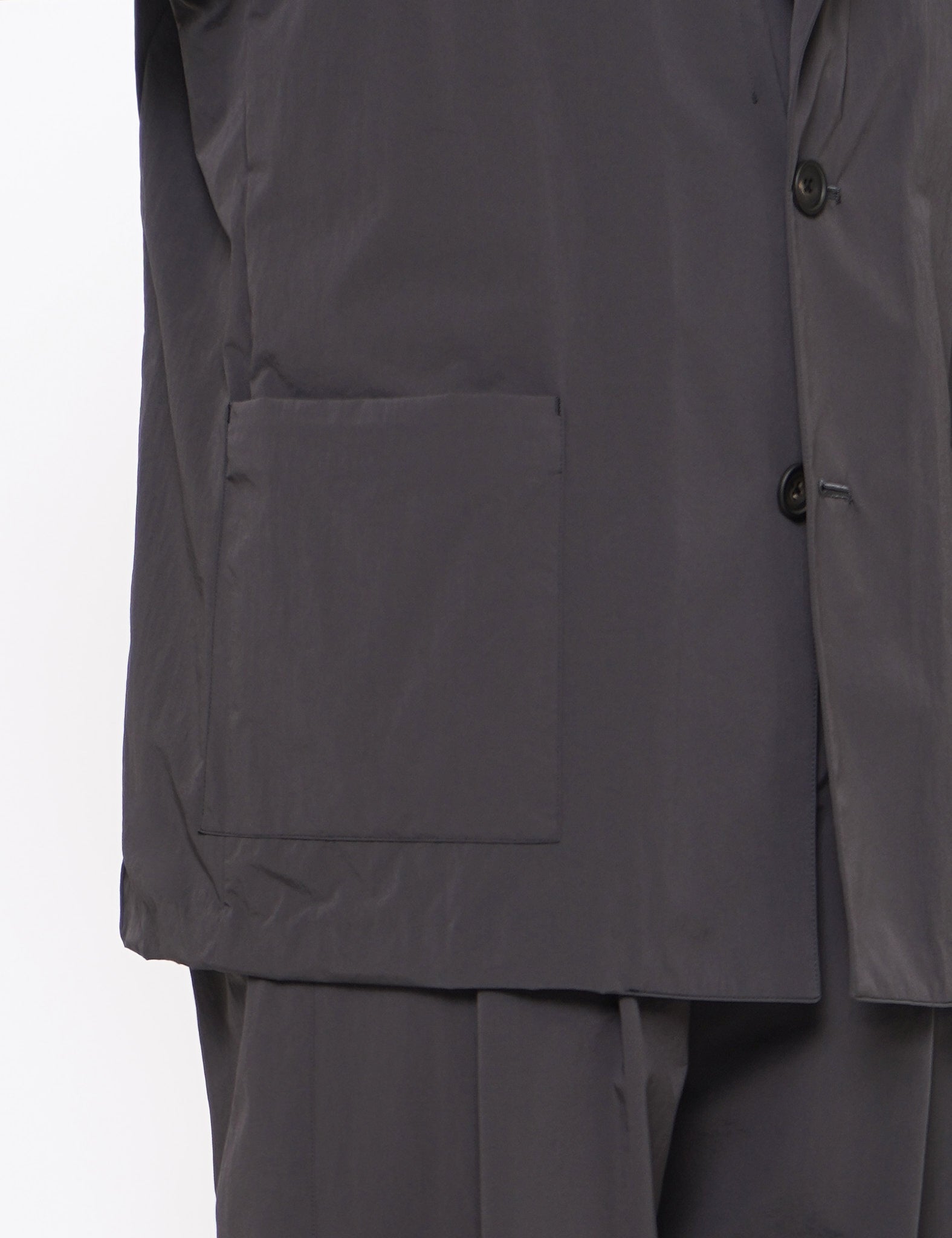 DARK GREY KHAKI WINDPROOF NYLON EASY JACKET