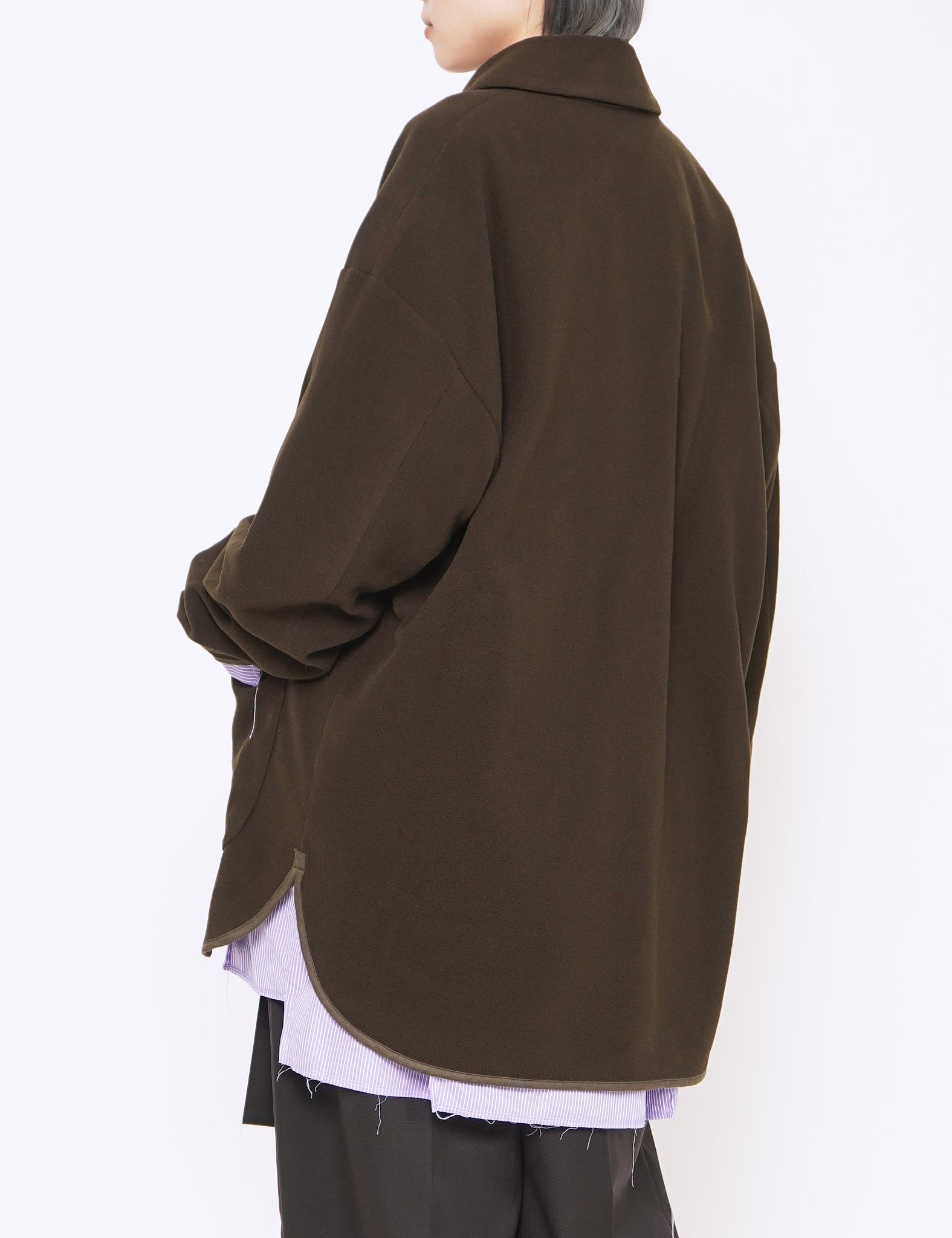 MILITARY KHAKI FLEECE ZIP JACKET